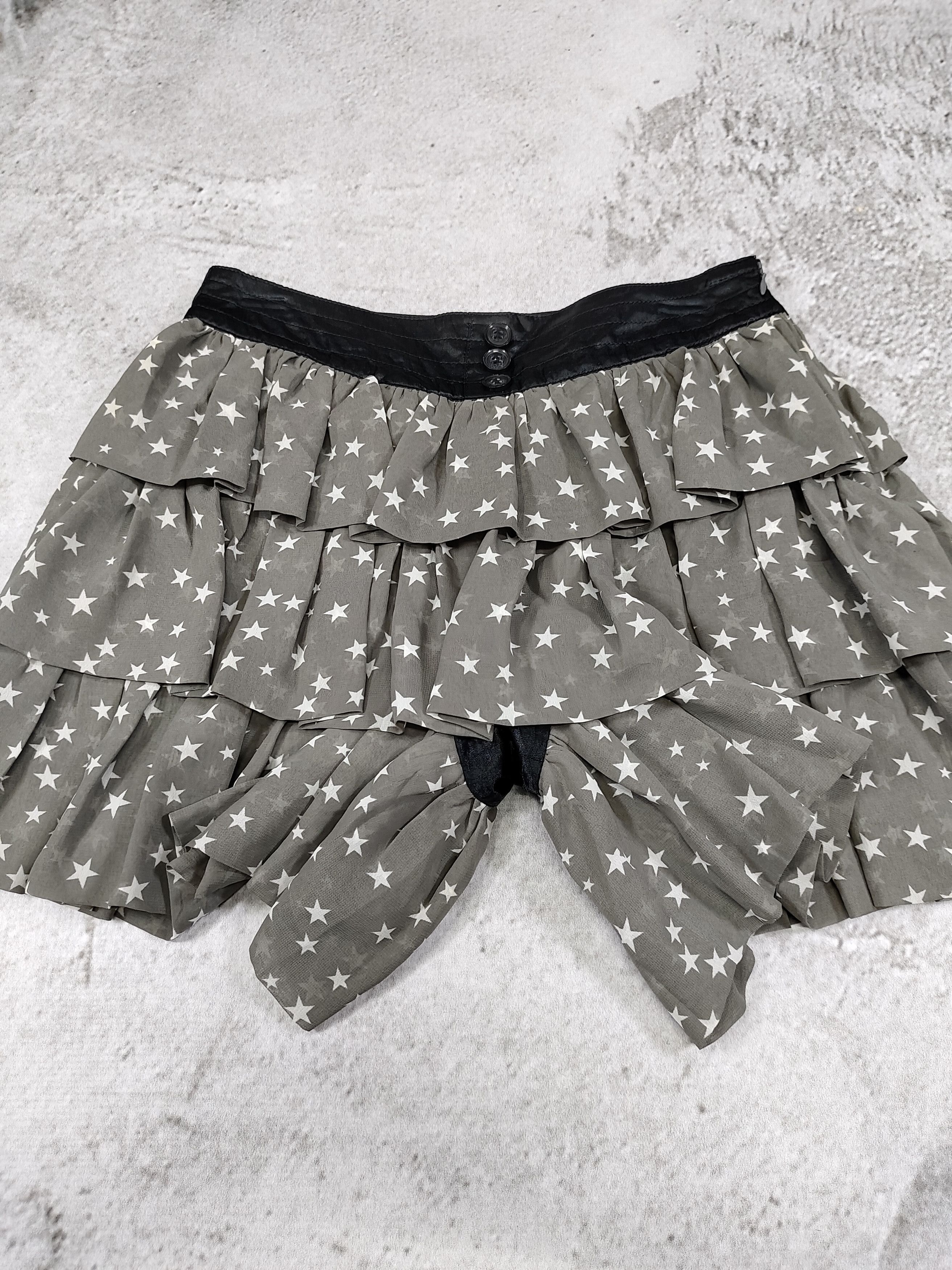 Japanese Brand Fr Japan- Feminine Coquette Star Print Tiered Ruffle Skort Size 30" / US 8 / IT 44 - 3 Thumbnail