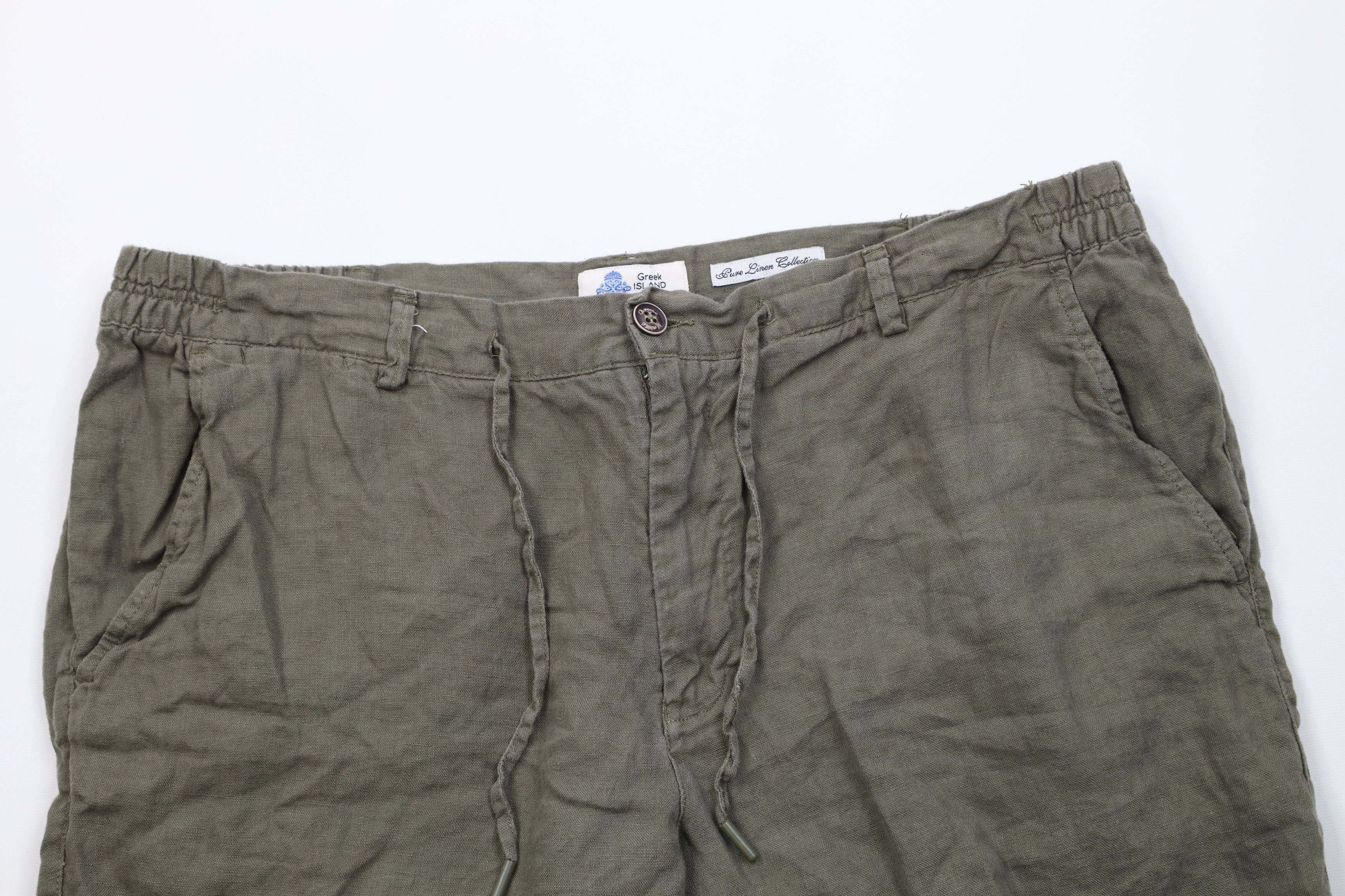 Vintage Vintage Y2K Streetwear Pure Linen Harem Beach Shorts Green Size US 40 / EU 56 - 2 Thumbnail