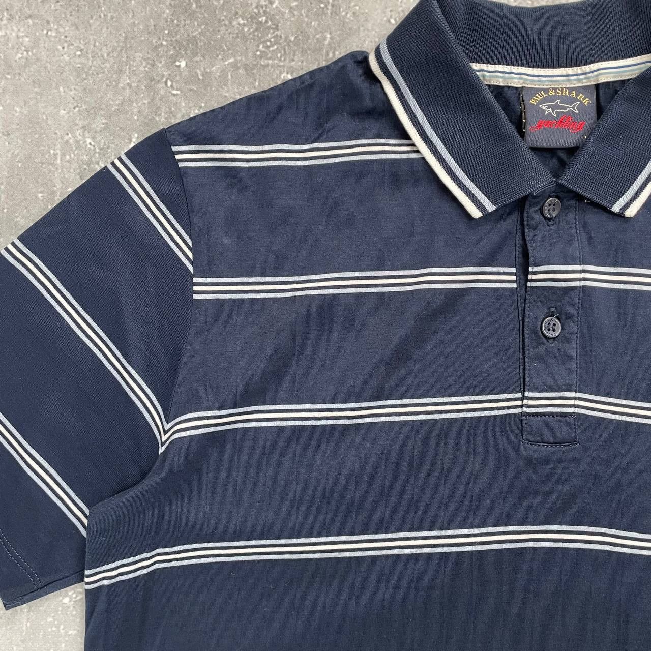 Paul & Shark Paul & Shark Striped Pocket Polo Shirt Blue/ White Size M Size US M / EU 48-50 / 2 - 3 Thumbnail