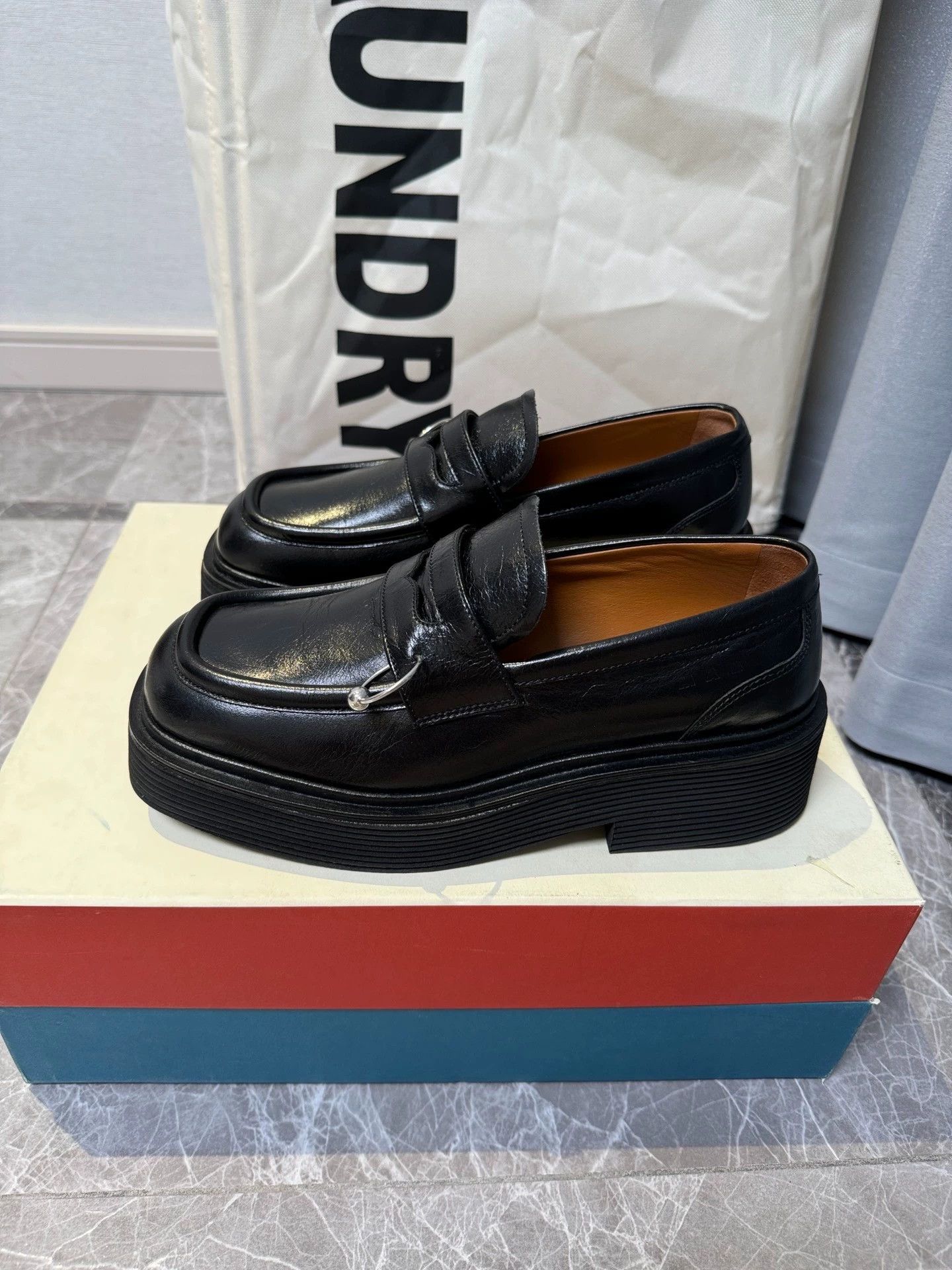 Marni Marni Moccasin Platform Loafer Women's 37 Black Size US 6.5 / IT 36.5 - 2 Thumbnail