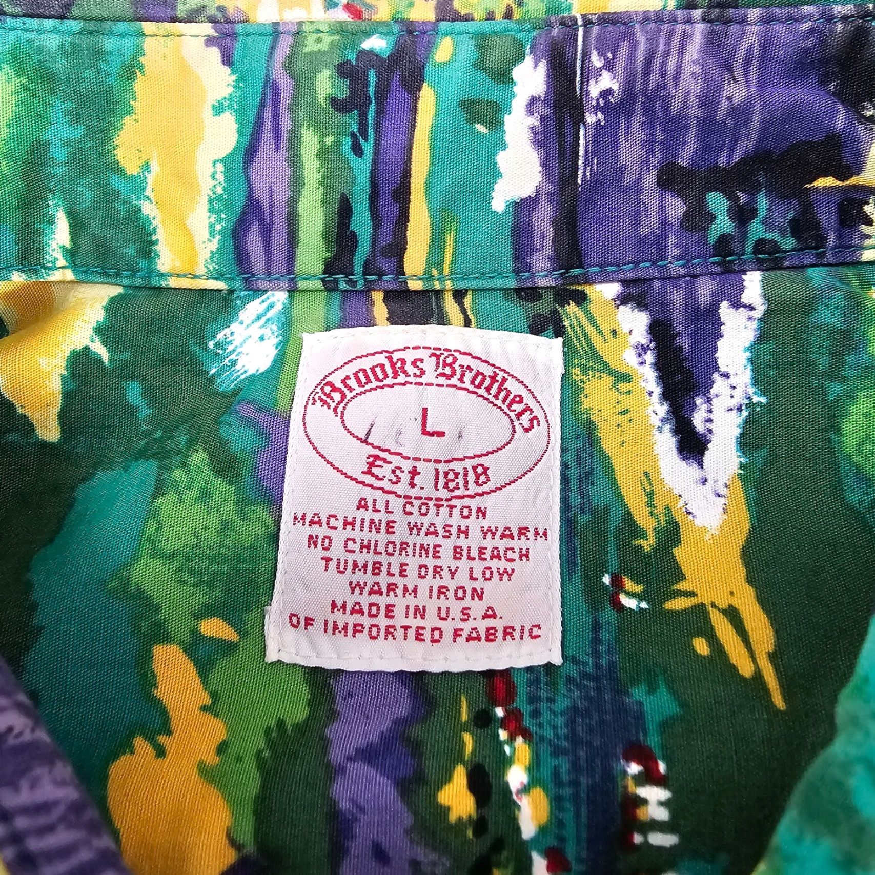 Brooks Brothers VINTAGE Brooks Brothers Shirt Mens Large Green Golf Print Camp Hawaiian Relax Button Up Size US L / EU 52-54 / 3 - 3 Thumbnail