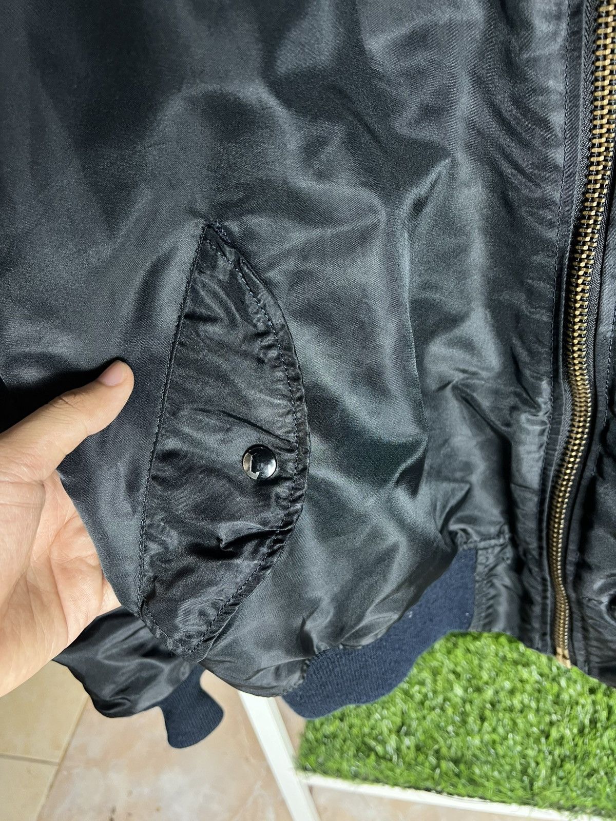 Other Vintage MA-1 Bomber Jacket Reversible Black Orange IDEAL Zip Size US L / EU 52-54 / 3 - 4 Thumbnail