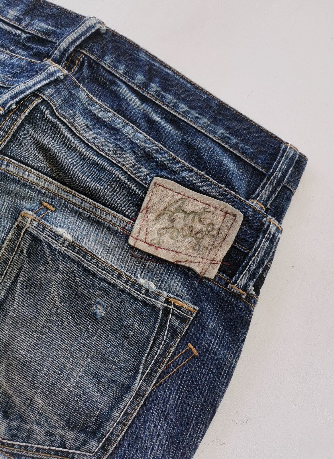 Japanese Brand Antgauge Double Waist Distressed Denim Jeans Size US 33 - 7 Thumbnail