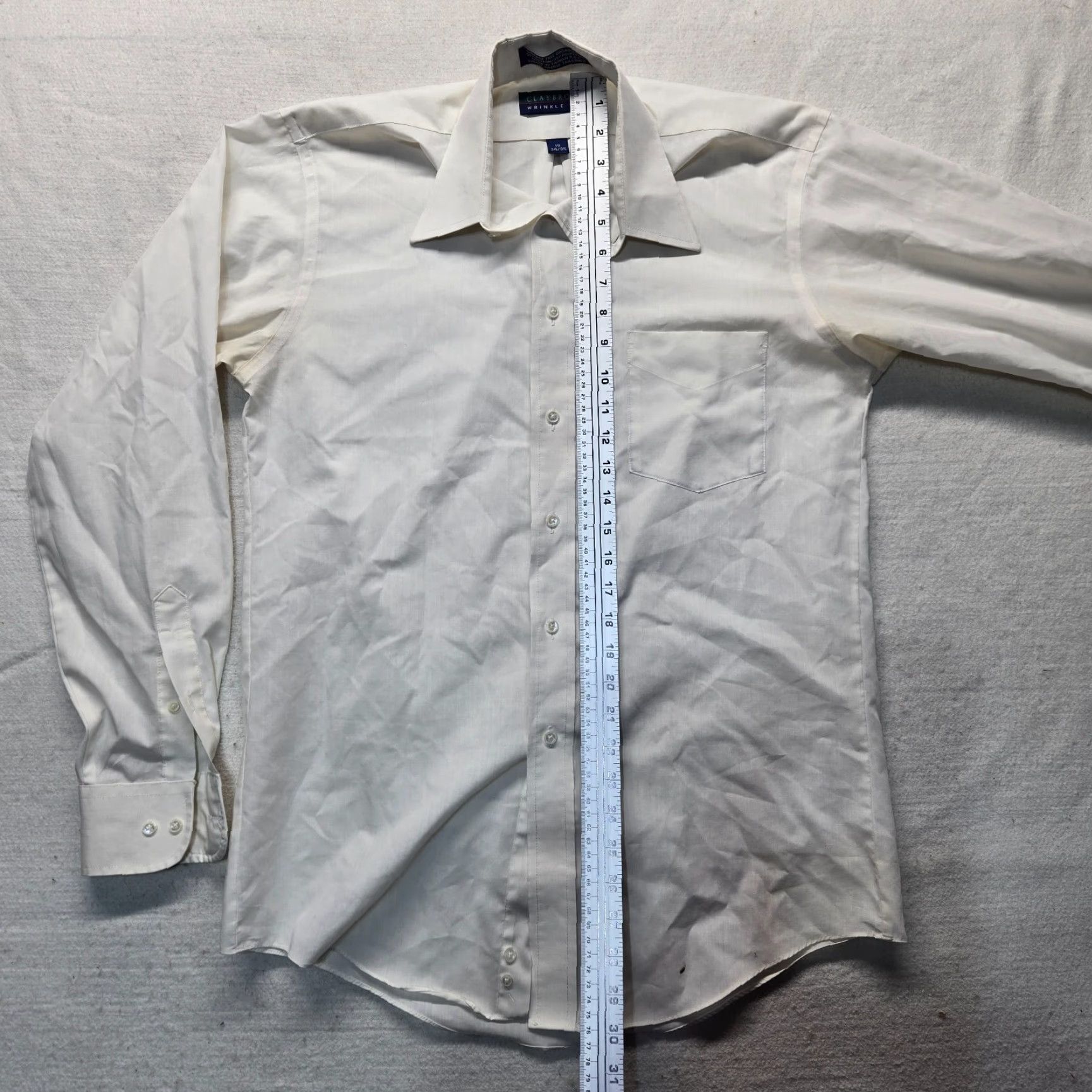 Vintage VINTAGE Claybrooke Shirt Mens Button-Down Long Sleeve White 15 32/35 Cotton Blend Pocket Casual Business Travel 90s Mens Size US M / EU 48-50 / 2 - 6 Thumbnail