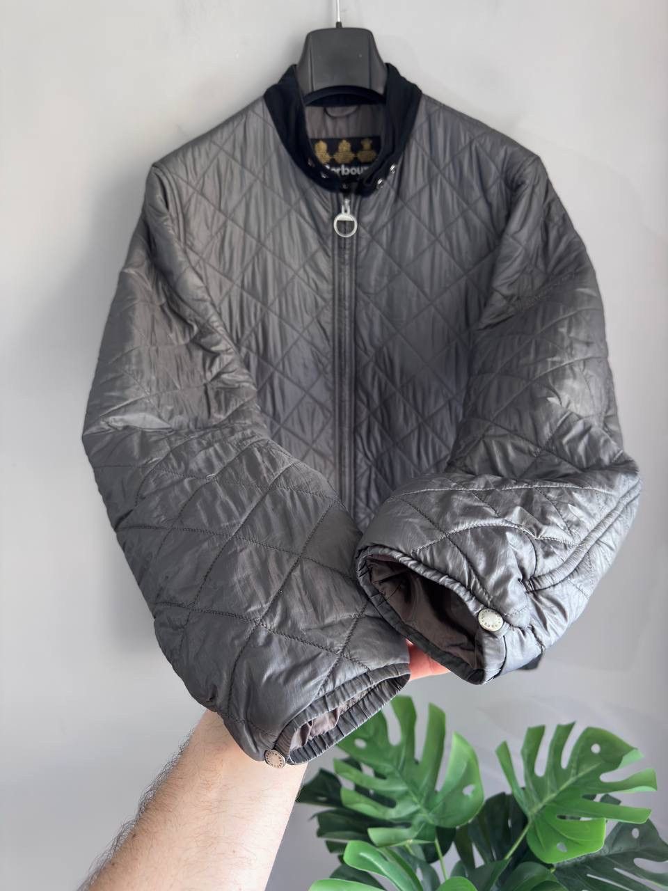 Barbour Barbour International Men's Dark Grey Quilted Jacket, Size L Size US L / EU 52-54 / 3 - 6 Thumbnail