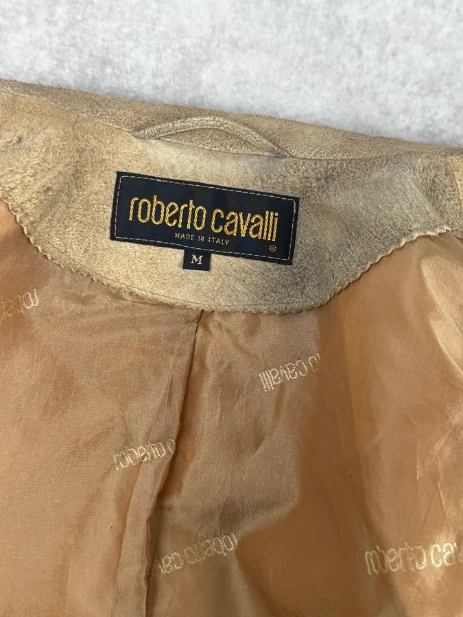 Roberto Cavalli 2000s Roberto Cavalli Beige Suede Baroque Prints & Fur Jacket Size M / US 6-8 / IT 42-44 - 12 Thumbnail