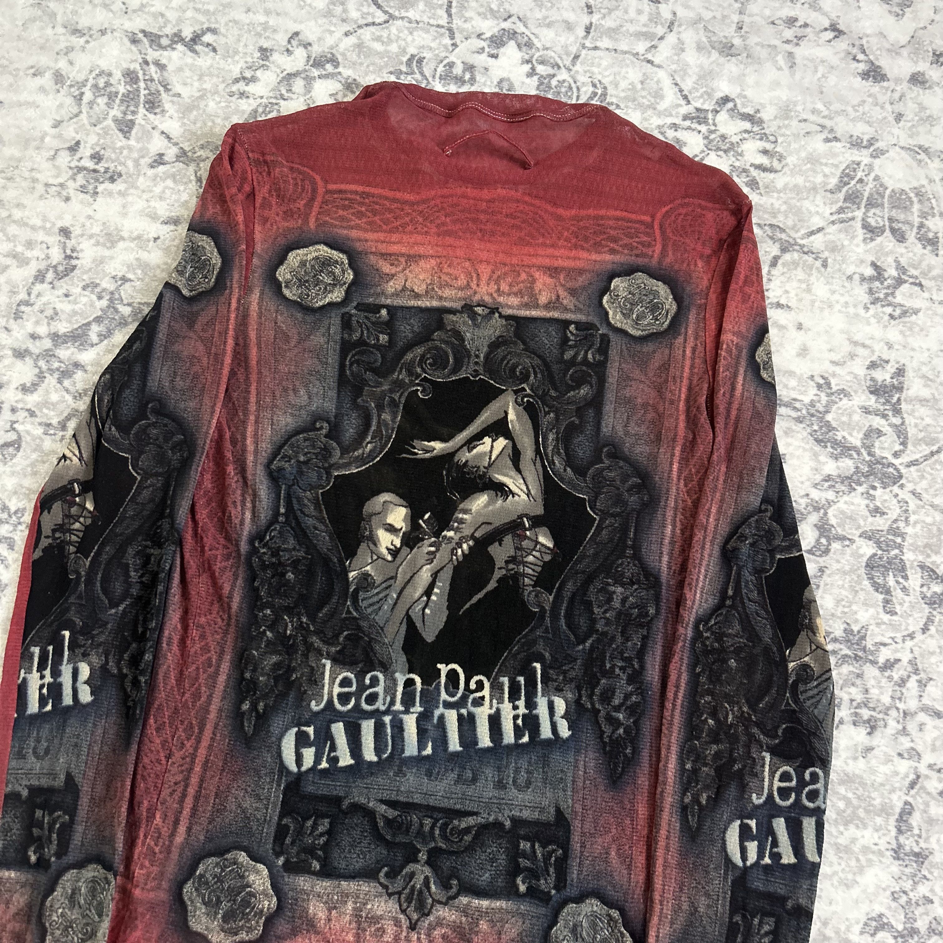 Jean Paul Gaultier Jean Paul Gaultier Red Long Sleeve Tattoo Tee Shirt Size US S / EU 44-46 / 1 - 11 Thumbnail