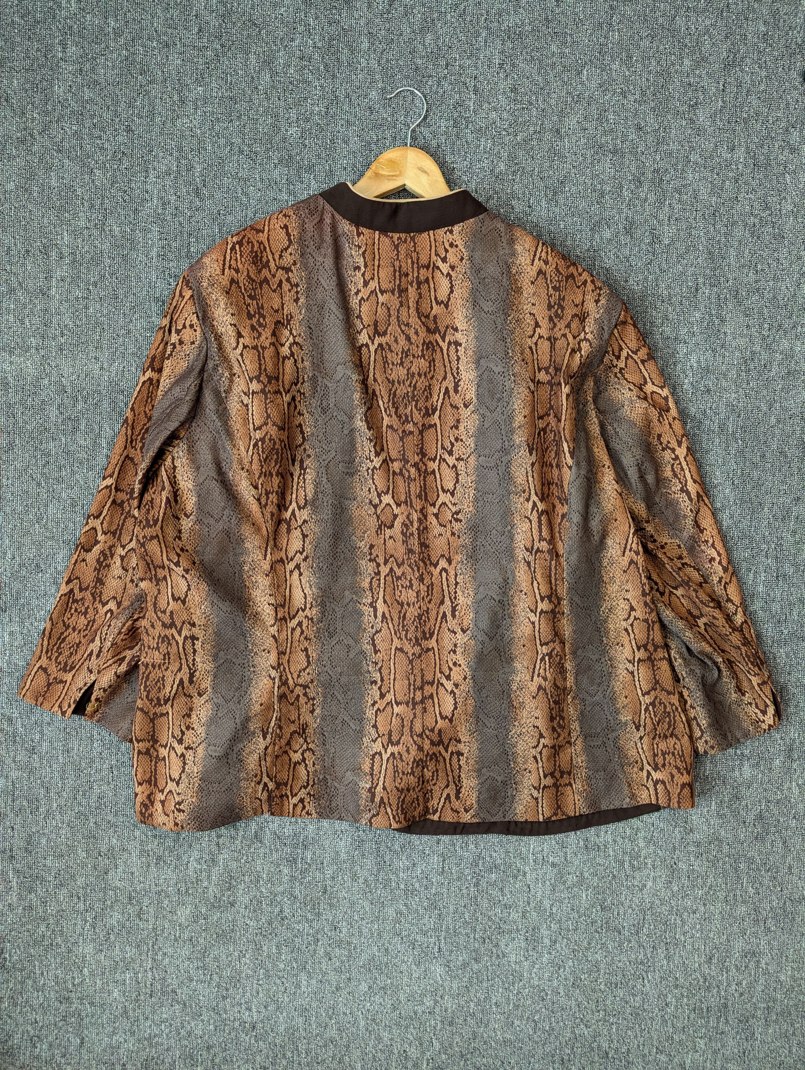 Vintage Vintage Anna Maxwell Snake Printed Kimono Cardigan Jacket Size 4XL / US 24-26 - 8 Thumbnail