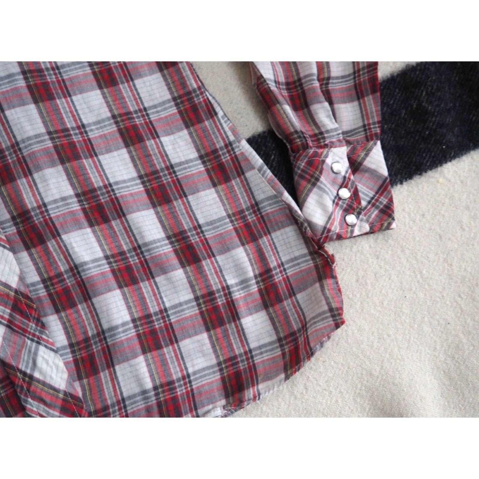 Vintage VTG Miller Western Shirt XS Red Plaid Pearl Snap Button 60s 70s Cowboy Rockabilly Cotton Long Sleeve Size US XS / EU 42 / 0 - 5 Thumbnail