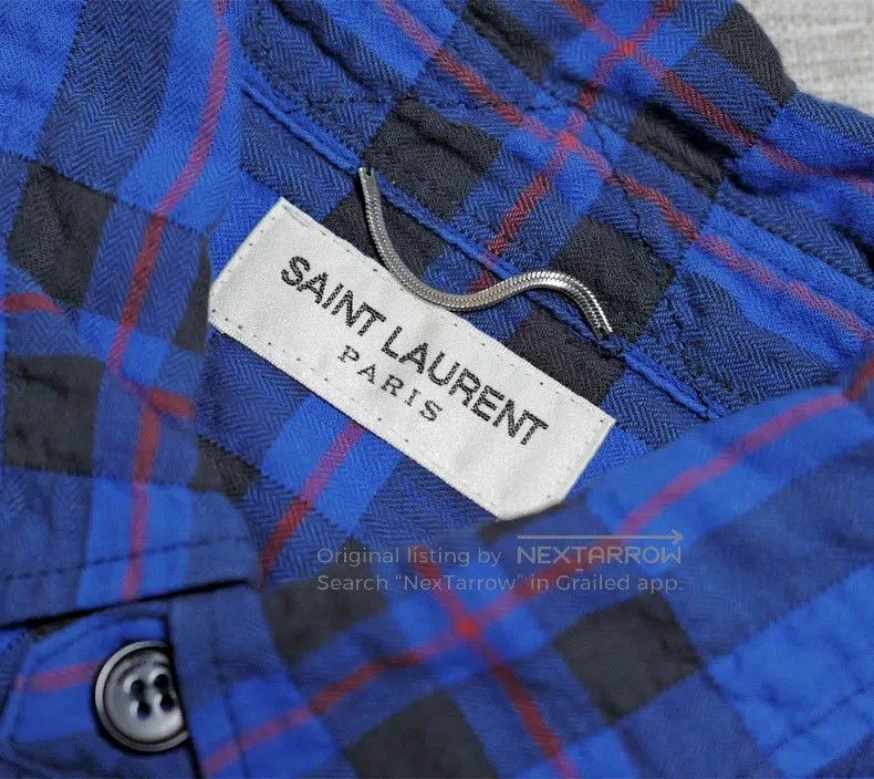 Saint Laurent Paris Saint Laurent Paris Ombre Plaid Frayed Edges Shirt Size US M / EU 48-50 / 2 - 3 Thumbnail