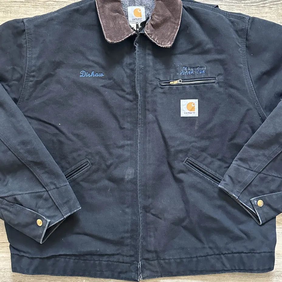 Carhartt Vintage Carhartt J01 BLK Black Detroit Blanket Lined Jacket Size US XL / EU 56 / 4 - 2 Thumbnail