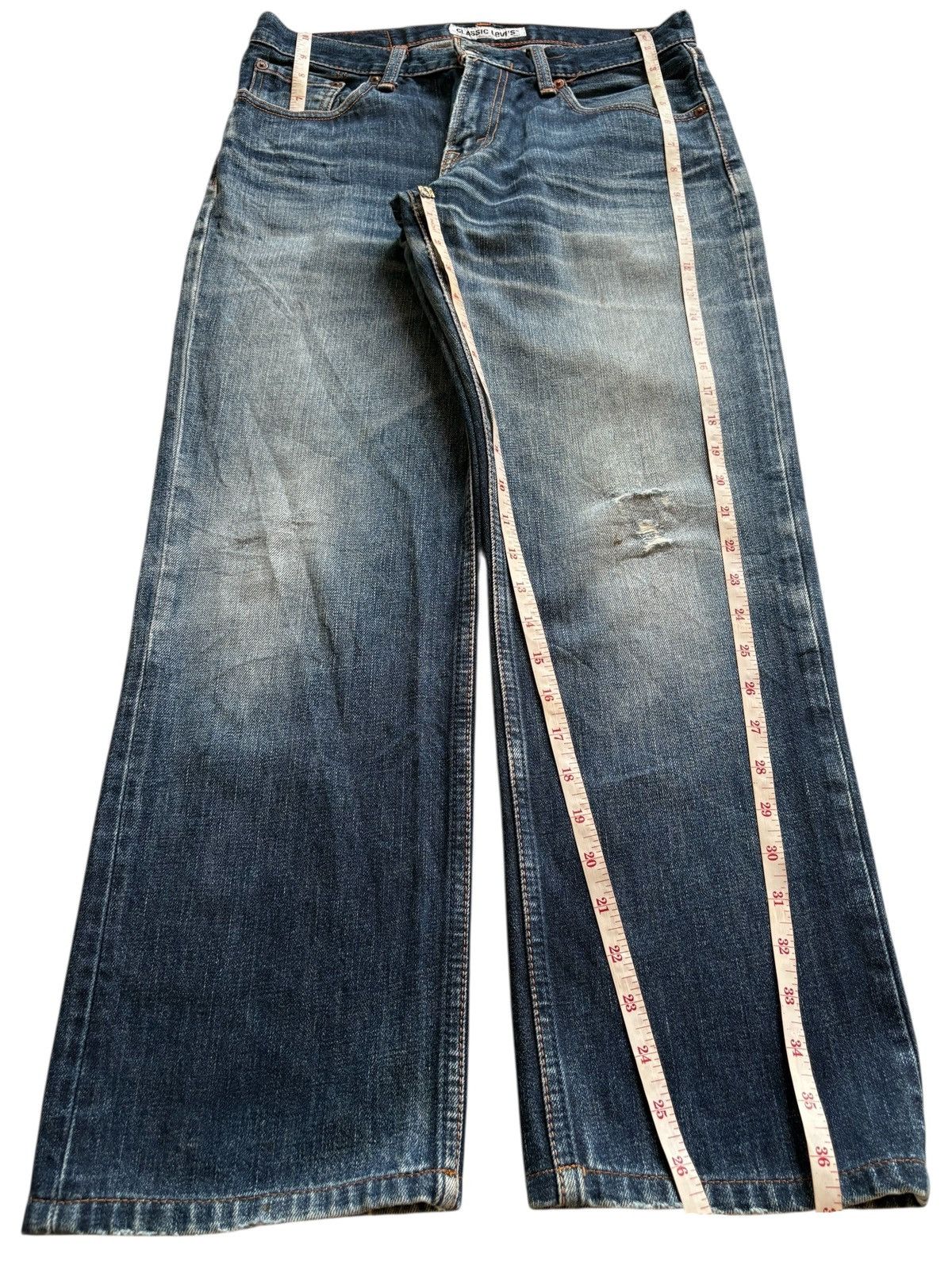 LVC × Levi's × Levi's Vintage Clothing Vintage 90s Levis 502 Faded Mud Wash Distress Rip Loose Jean Size US 30 / EU 46 - 13 Thumbnail