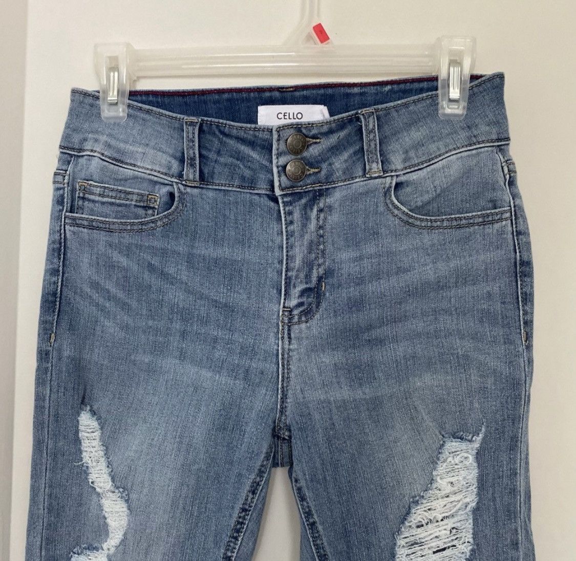 Other DESTROYED DISTRESSED HIGH RISE CROPPED CUFFED ANKLE JEANS Size 28" / US 6 / IT 42 - 3 Thumbnail