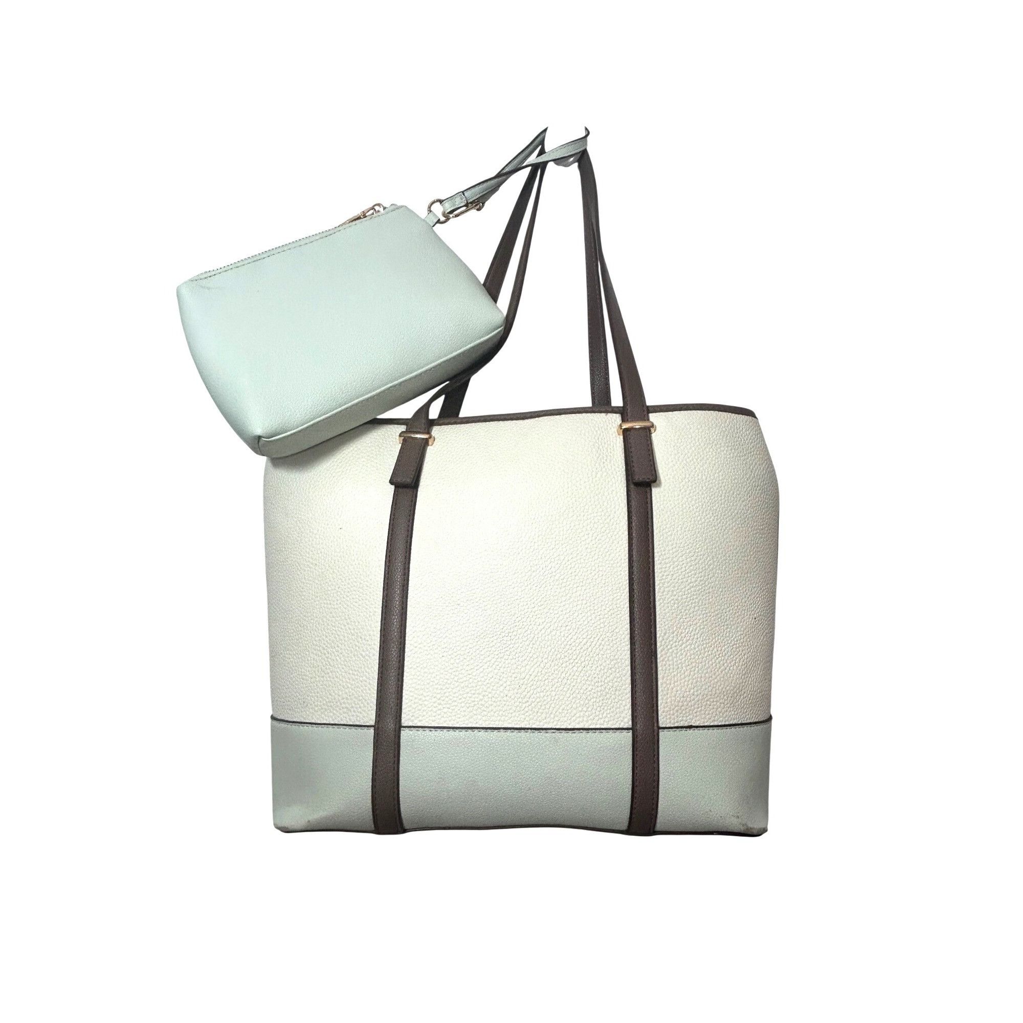 Anne Klein Anne Klein Tote Bag, Wristlet Cream Green Brown Logo Charm D Size ONE SIZE - 5 Thumbnail