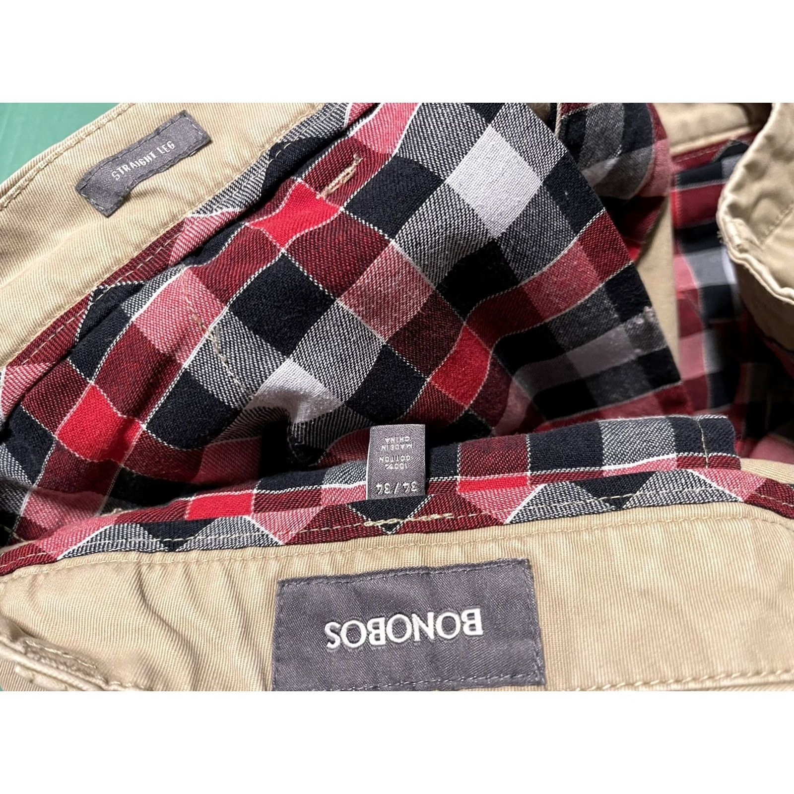 Bonobos Bonobos Pants Chino Khaki Casual Straight Leg Flat Front Men's 34x34 Size US 34 / EU 50 - 4 Thumbnail