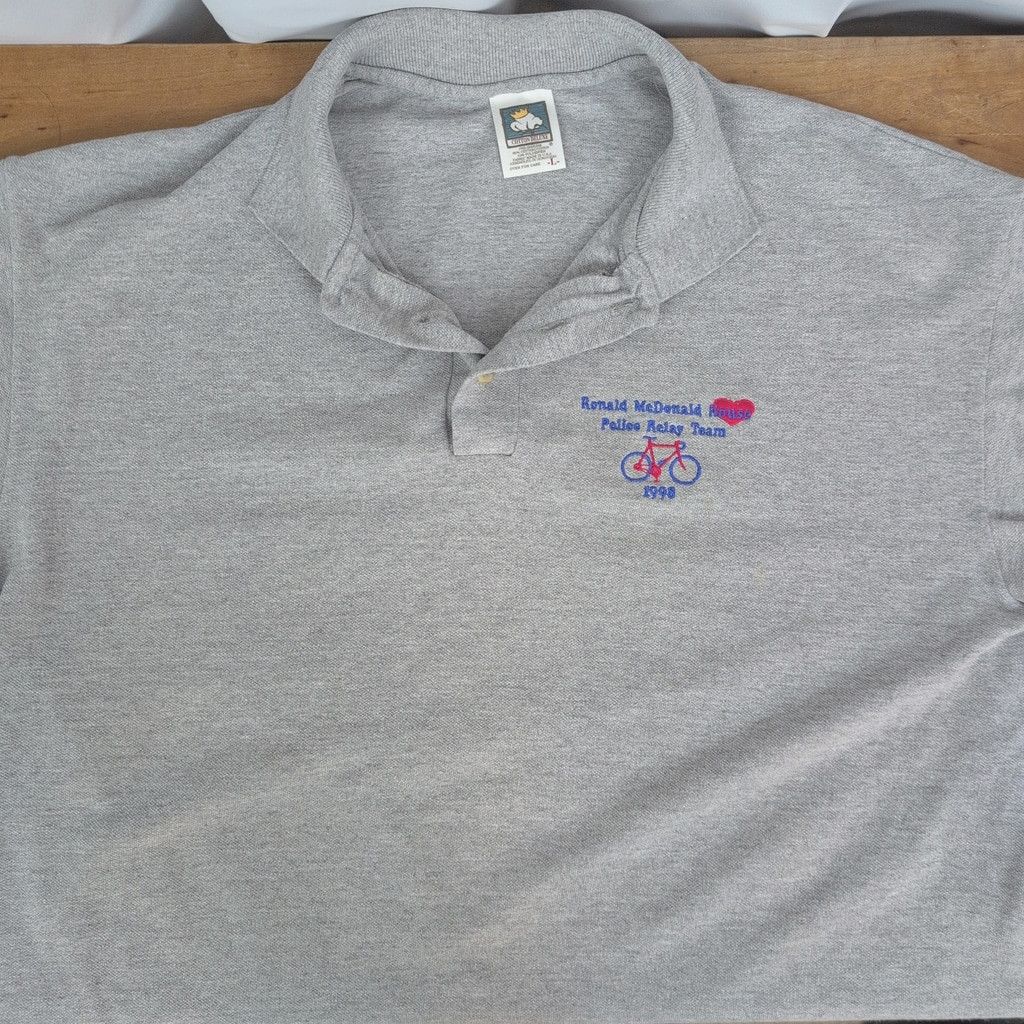 Anvil × Vintage 1998 Dated Ronald McDonald House Bike Relay Team Polo Large Size US L / EU 52-54 / 3 - 1 Thumbnail