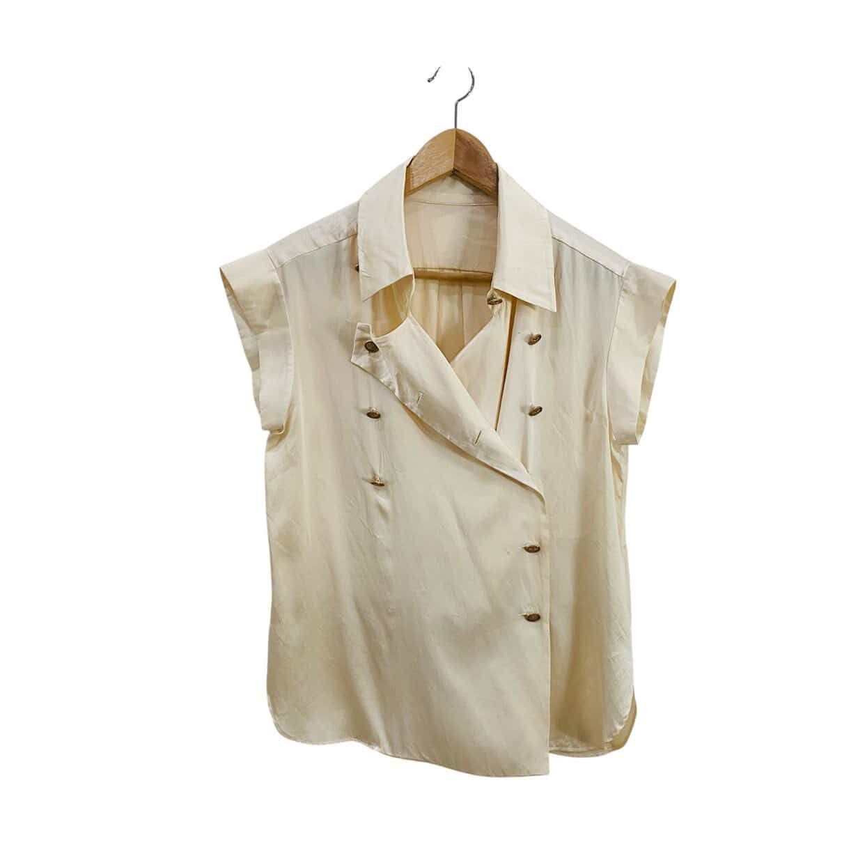 Chanel 80's Chanel Ivory Satin Top Size S / US 4 / IT 40 - 1 Thumbnail