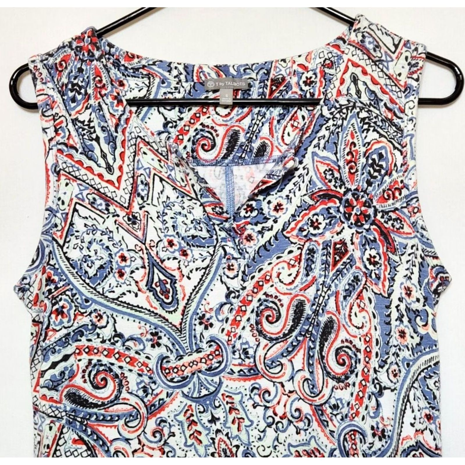 Talbots Talbots Womens S Sheath Dress Sleeveless Knee Length Cinch Tie Up Sides Paisley Size S / US 4 / IT 40 - 3 Thumbnail