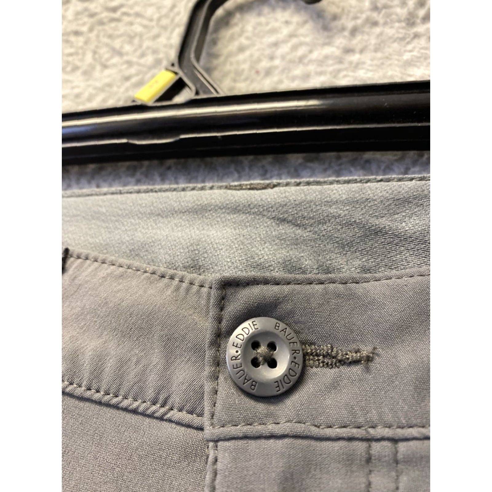 Eddie Bauer Eddie Bauer Stretch Pants Mens 32x32 Dark Gray Chino Straight Regular 5-Pocket Travel Hiking Casual Logo Zipper Front Flat Size US 32 / EU 48 - 3 Thumbnail