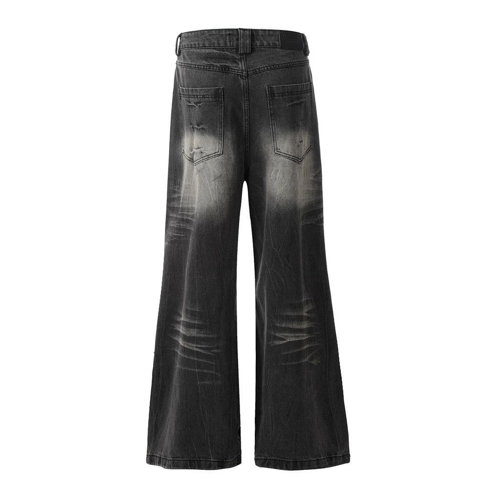 Jean Men's hippie washed loose distressed flared jeans Size US 32 / EU 48 - 2 Thumbnail