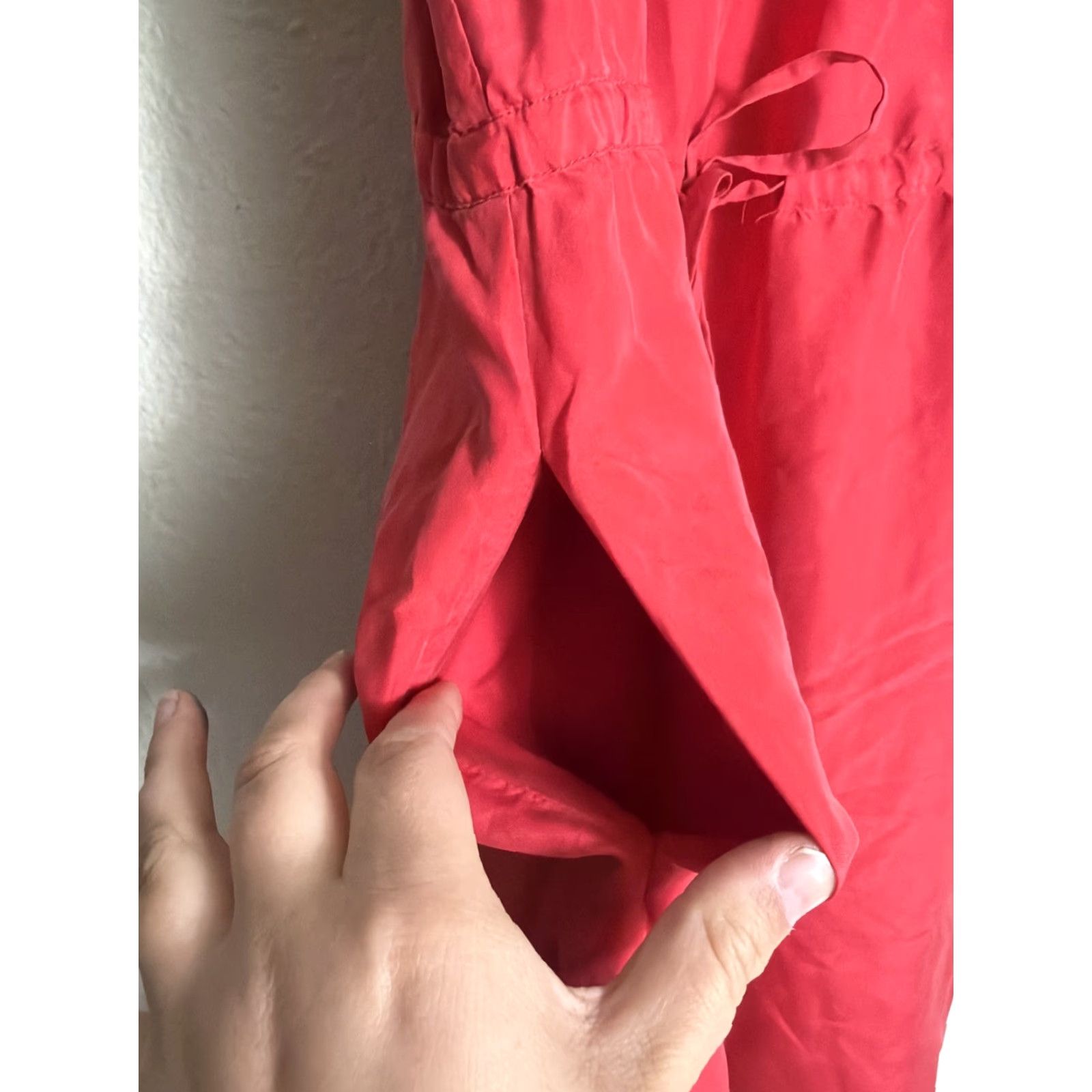 Madewell Madewell Drawstring Racerback 100% Silk Daybreak Dress Red Size 0 Womens Size XS / US 0-2 / IT 36-38 - 7 Thumbnail