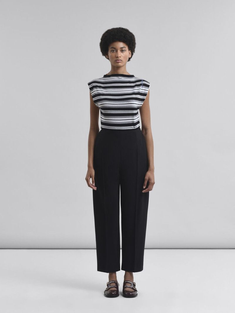 Marni o1w1db10426 Wool Blend Trousers in Black Size 27" / US 4 / IT 40 - 2 Thumbnail