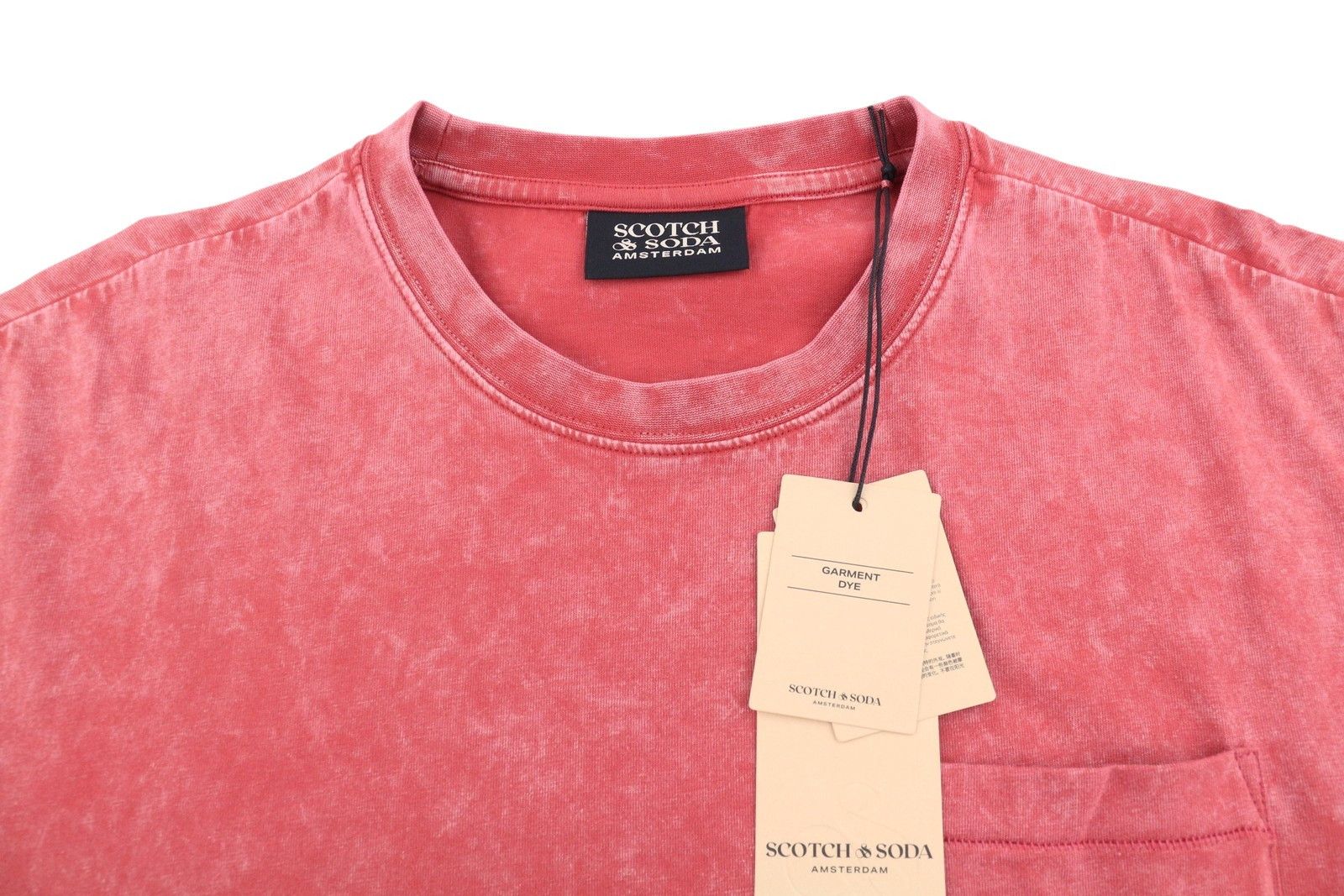 Scotch & Soda M Red Garment Dye Cotton Pocket T-Shirt 88585 Size US M / EU 48-50 / 2 - 4 Thumbnail