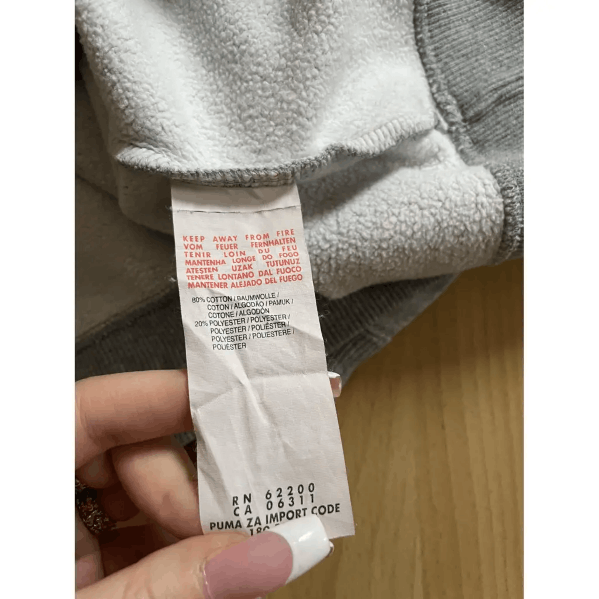 Puma Authentic Puma Gray Hoodie - Embroidered Logo, Size L, Used Size US L / EU 52-54 / 3 - 5 Thumbnail