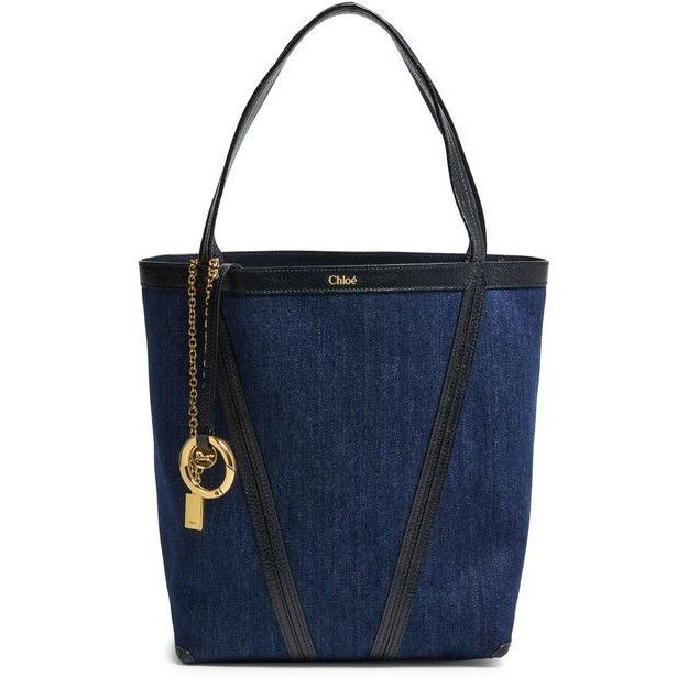 Chloe Chloe Medium Spin Submarine Blue Denim / Leather Tote Bag Ne Size ONE SIZE - 1 Thumbnail