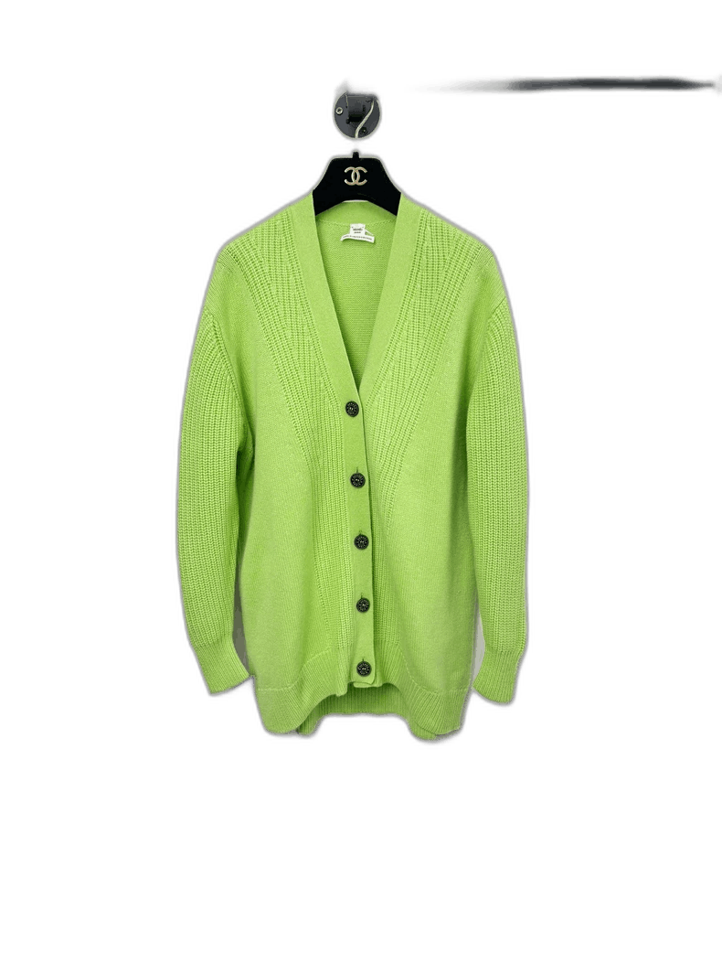 Hermes Hermes Cashmere Blend Knit Cardigan in Green Size XS / US 0-2 / IT 36-38 - 1 Thumbnail