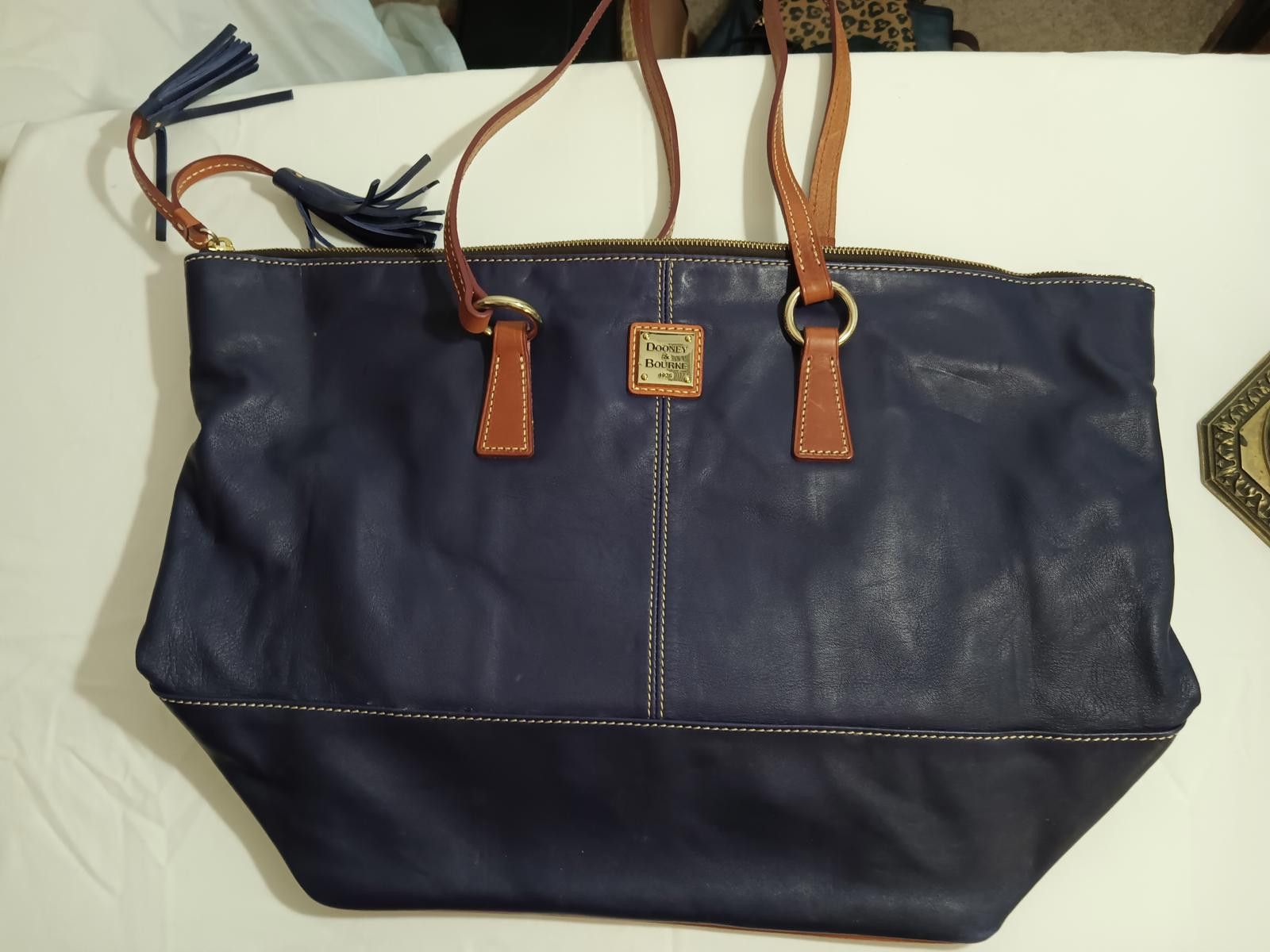 Dooney & Bourke Dooney & Bourke Navy Leather Tote Bag Size ONE SIZE - 1 Thumbnail