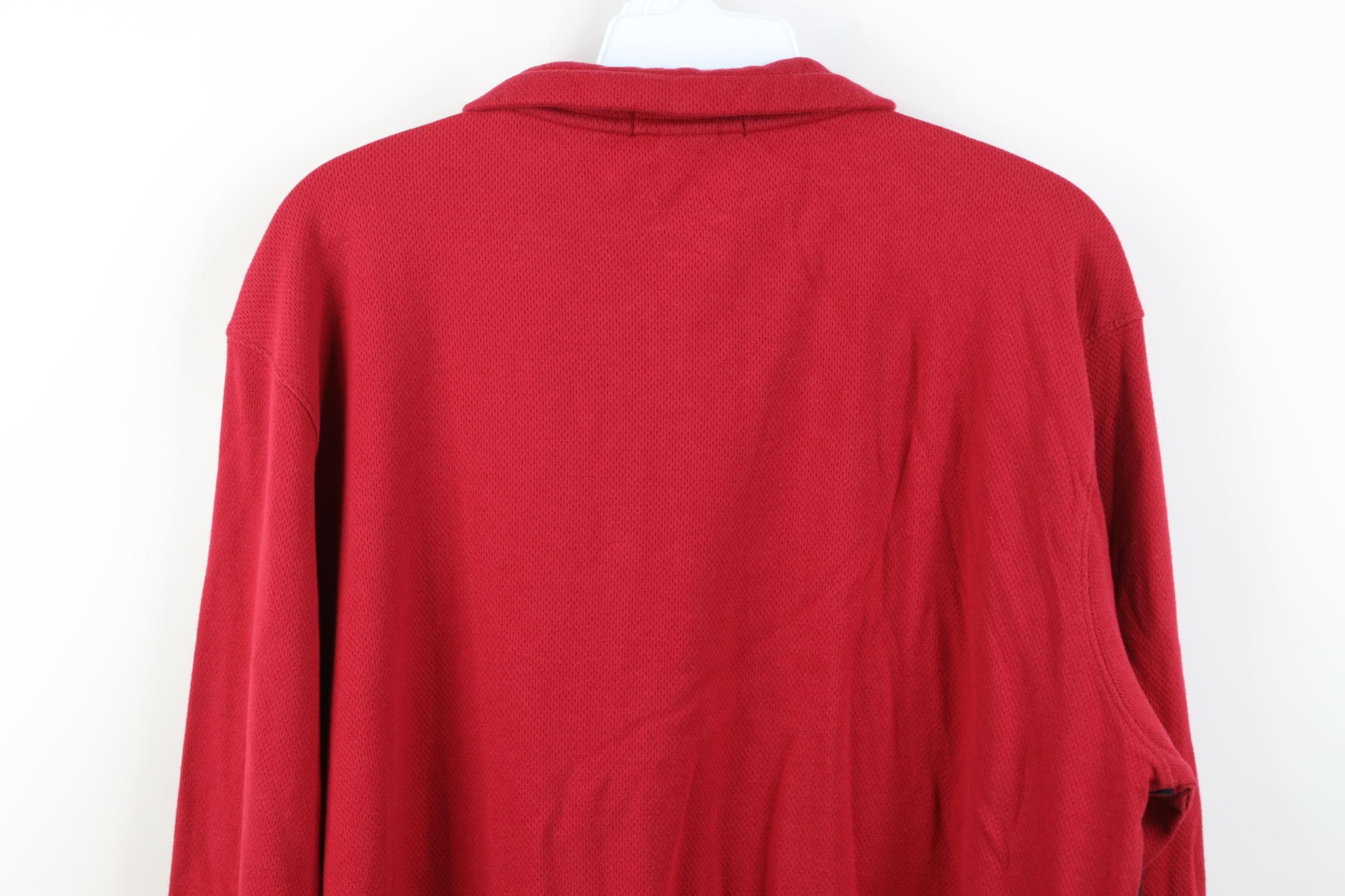 Lands' End Vintage 90s Lands End Thermal Waffle Knit 1/4 Zip Sweater Size US L / EU 52-54 / 3 - 16 Thumbnail