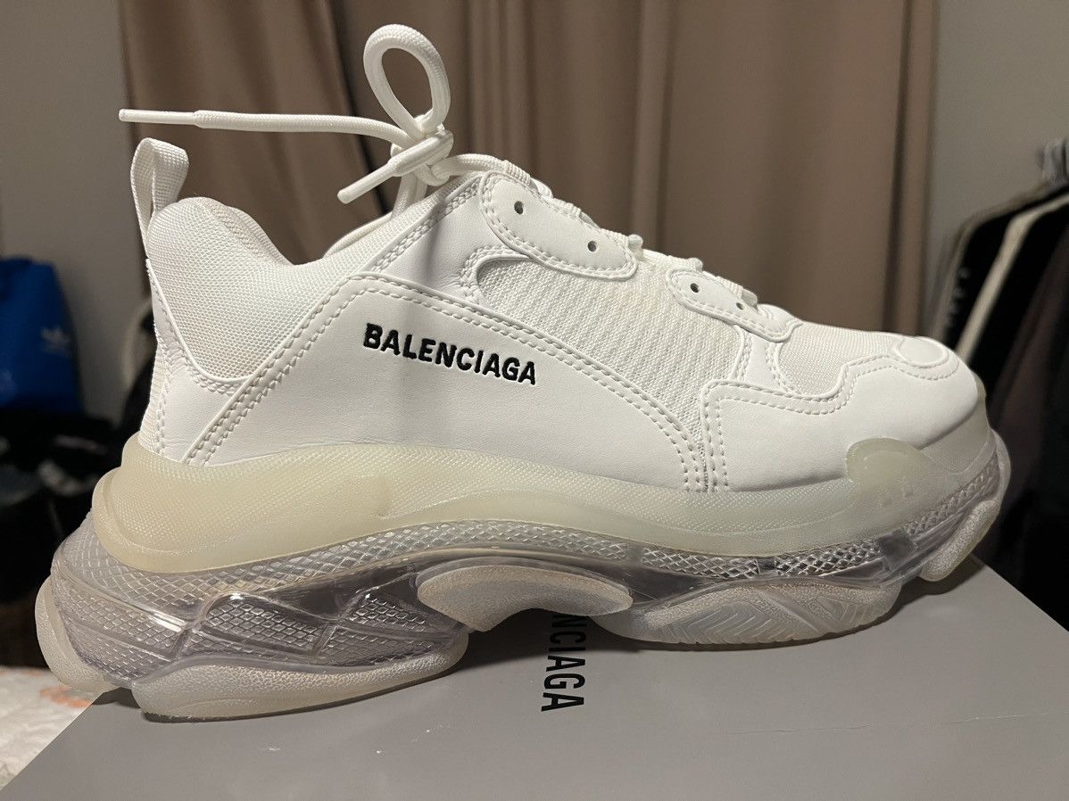 Balenciaga All White Clear Sole Triple S Size US 11 / EU 44 - 3 Thumbnail