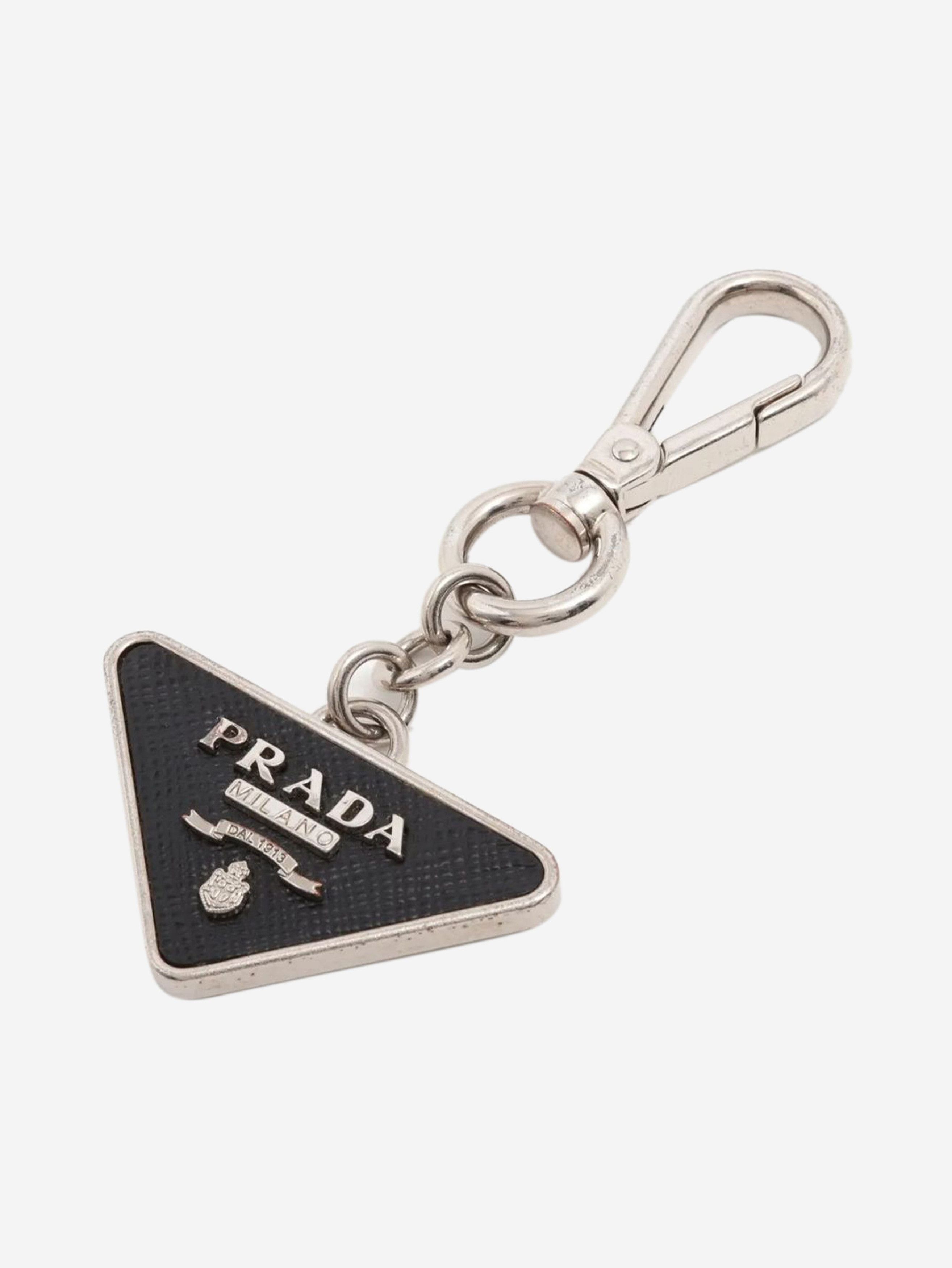 Prada Silver Saffiano and metal keychain Size ONE SIZE - 1 Thumbnail