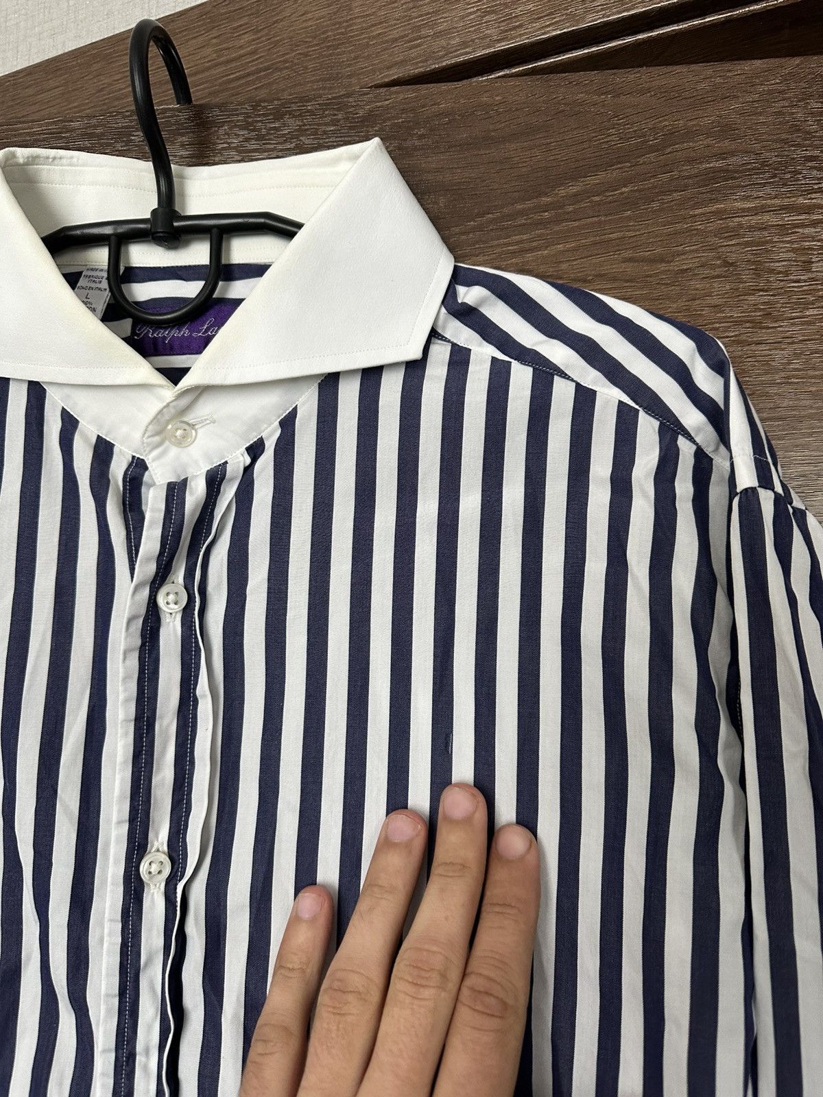Ralph Lauren Purple Label Polo Ralph Lauren Purple Label Shirt Button Up L/S Striped Size US L / EU 52-54 / 3 - 16 Thumbnail