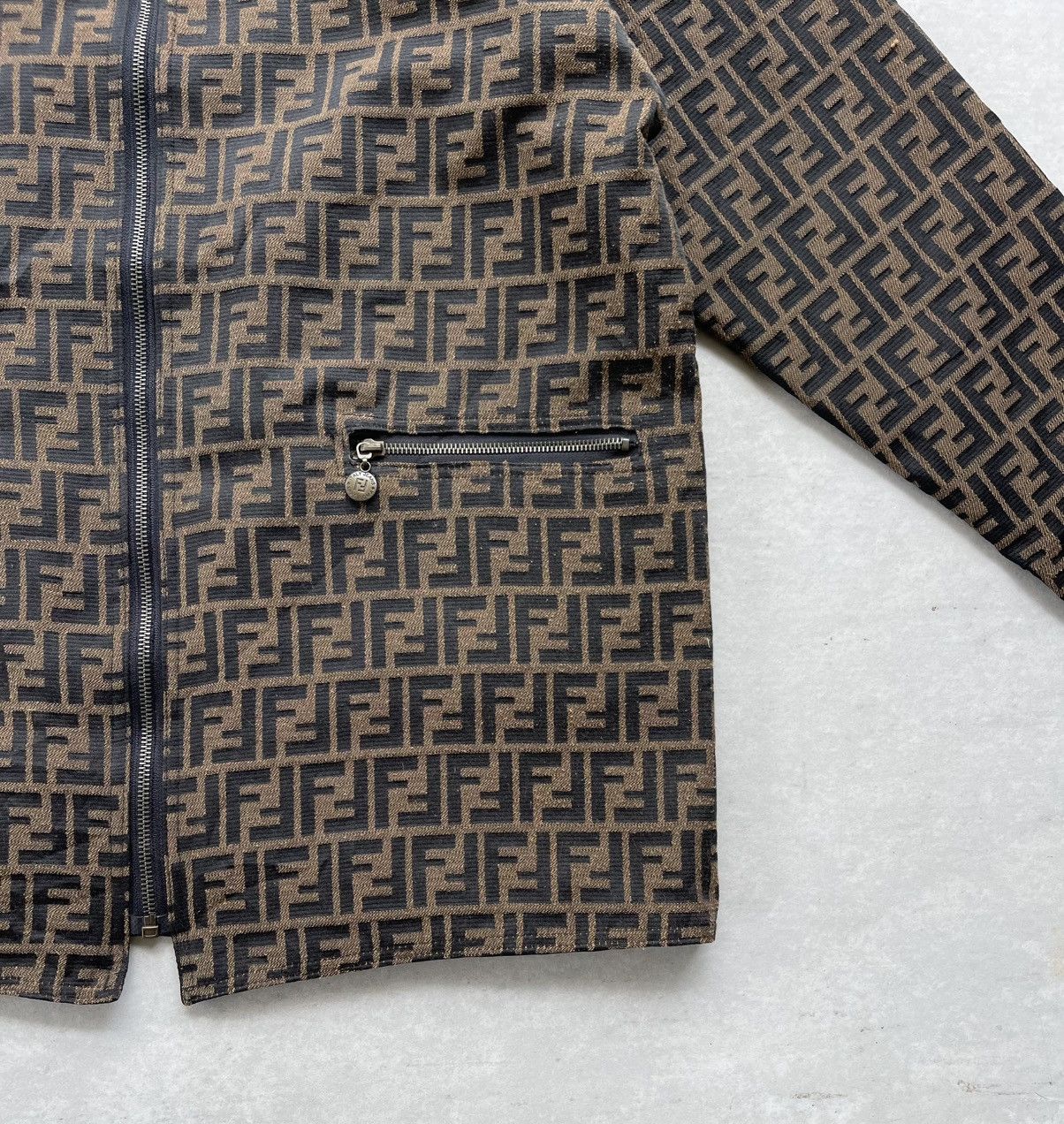 Fendi 🔥VINTAGE FENDI ROMA ZUCCA MONOGRAM PATTERN REVERSIBLE JACKET Size US L / EU 52-54 / 3 - 7 Thumbnail
