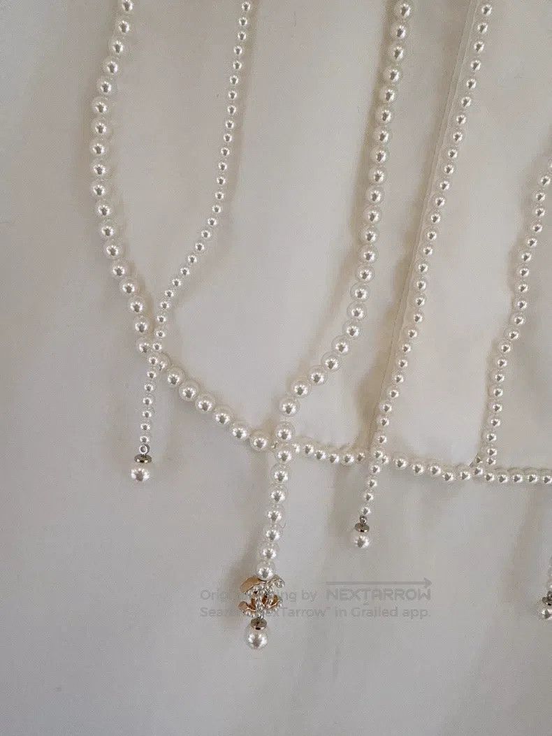 Chanel Chanel 21S Spring and Summer Pearl Chain Short-sleeved Shi Size XXS / US 00 / IT 34 - 4 Thumbnail