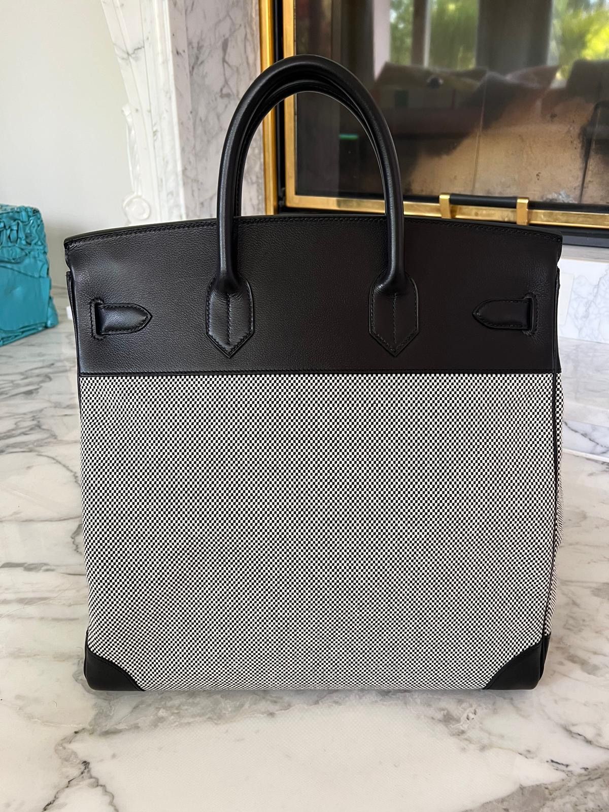 Hermes Hermès SAC HAUT A COURROIES 40 TOILE CRISS/VEAU EVERGRAIN Size ONE SIZE - 4 Thumbnail