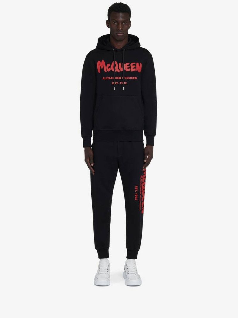 Alexander McQueen o1srvl11e0226 McQueen Graffiti Hooded Sweatshirt In Black Size US XL / EU 56 / 4 - 3 Thumbnail