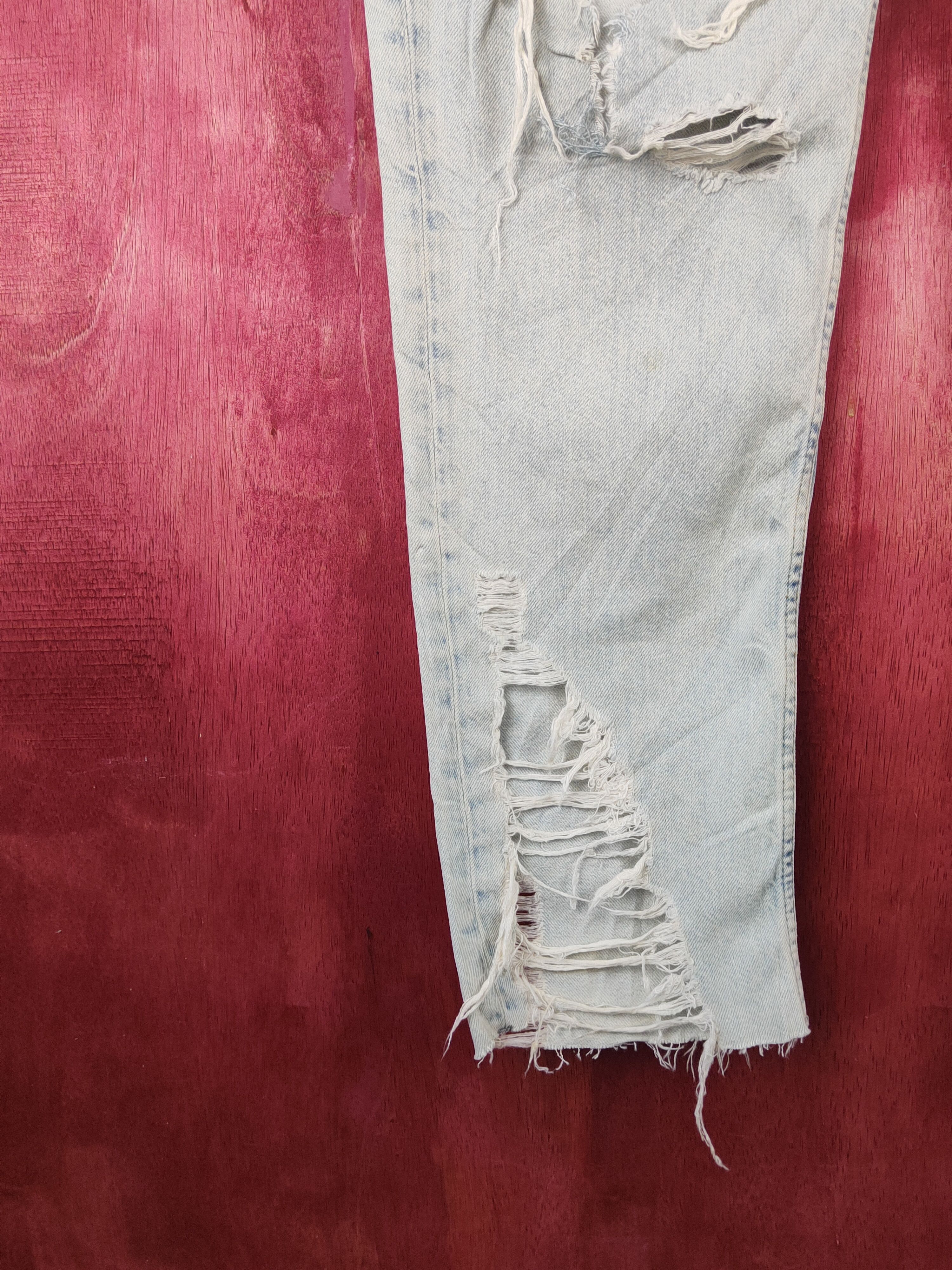 Japanese Brand & Denim Blue Faded Distressed Ripped Jeans #S2357 Size US 33 - 4 Thumbnail
