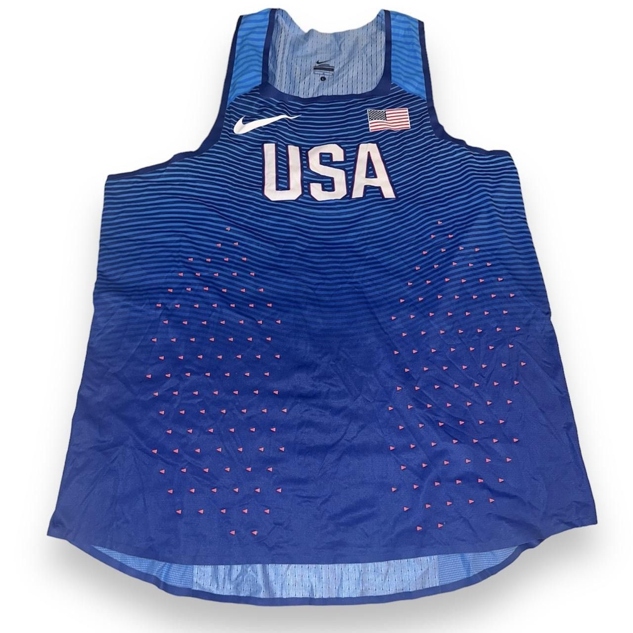 image of Made In USA x Nike Team Usa Olympics Pro Elite Singlet in Blue, Men's (Size Large)