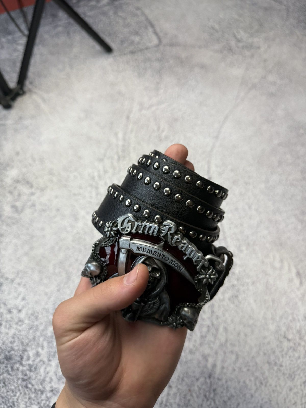 Band Tees × Vintage Vintage Belt Rock Memento Mori Y2K Size ONE SIZE - 6 Thumbnail