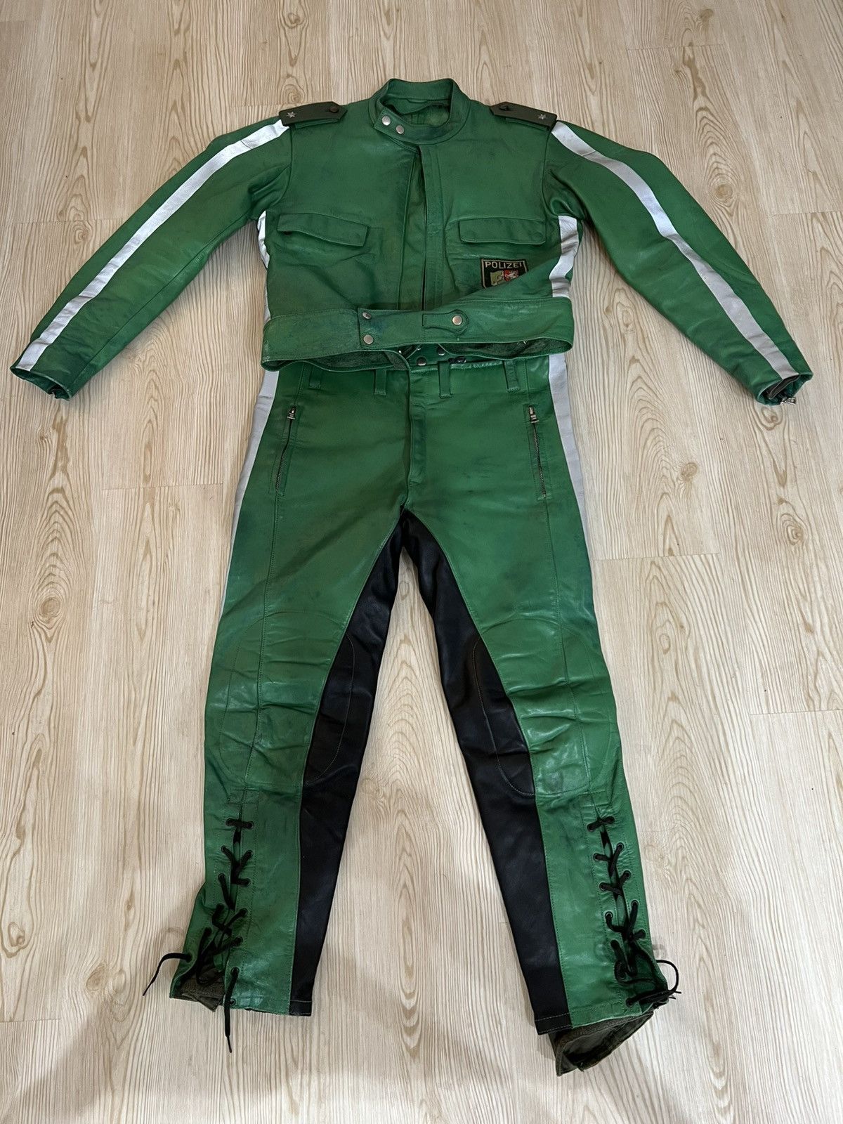 Vintage Vintage German Police Leather Jacket and Pants size M Size US M / EU 48-50 / 2 - 1 Thumbnail