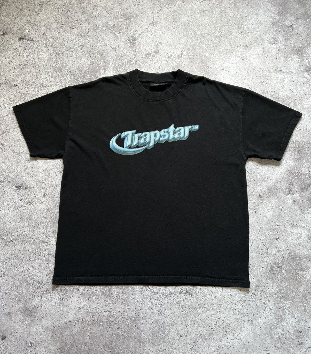 Trapstar Oversize Fit T-shirt Black Blue Men's Cotton