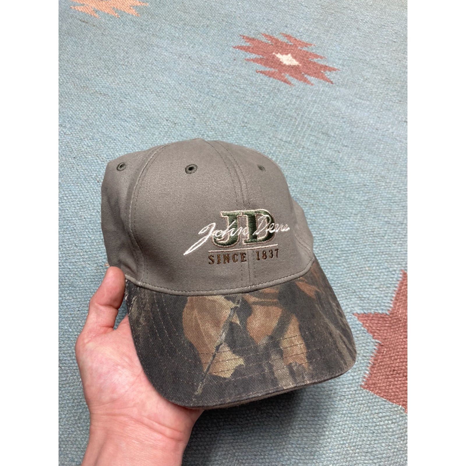 John Deere John Deere hat camo bill Realtree strapback farm cap hunting embroidered Mens Adjustable Multicolor Bill Hunting Realtree strapback cap John Deere hat Size ONE SIZE - 2 Thumbnail