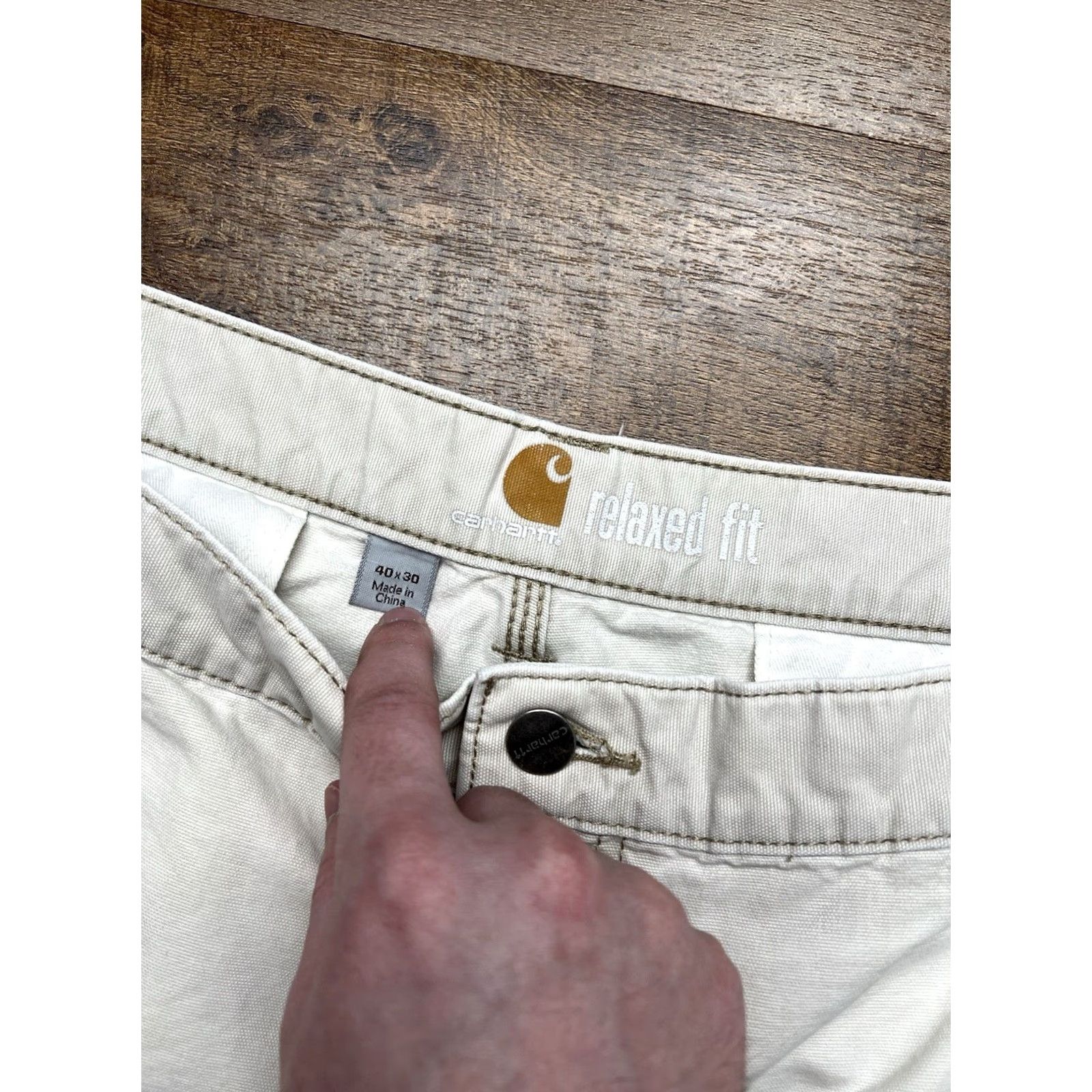 Carhartt Carhartt Cargo Pants Mens 38x29 Beige Relaxed Fit 5-Pocket Canvas Workwear Baggy Straight 100272 253 Size US 38 / EU 54 - 5 Thumbnail