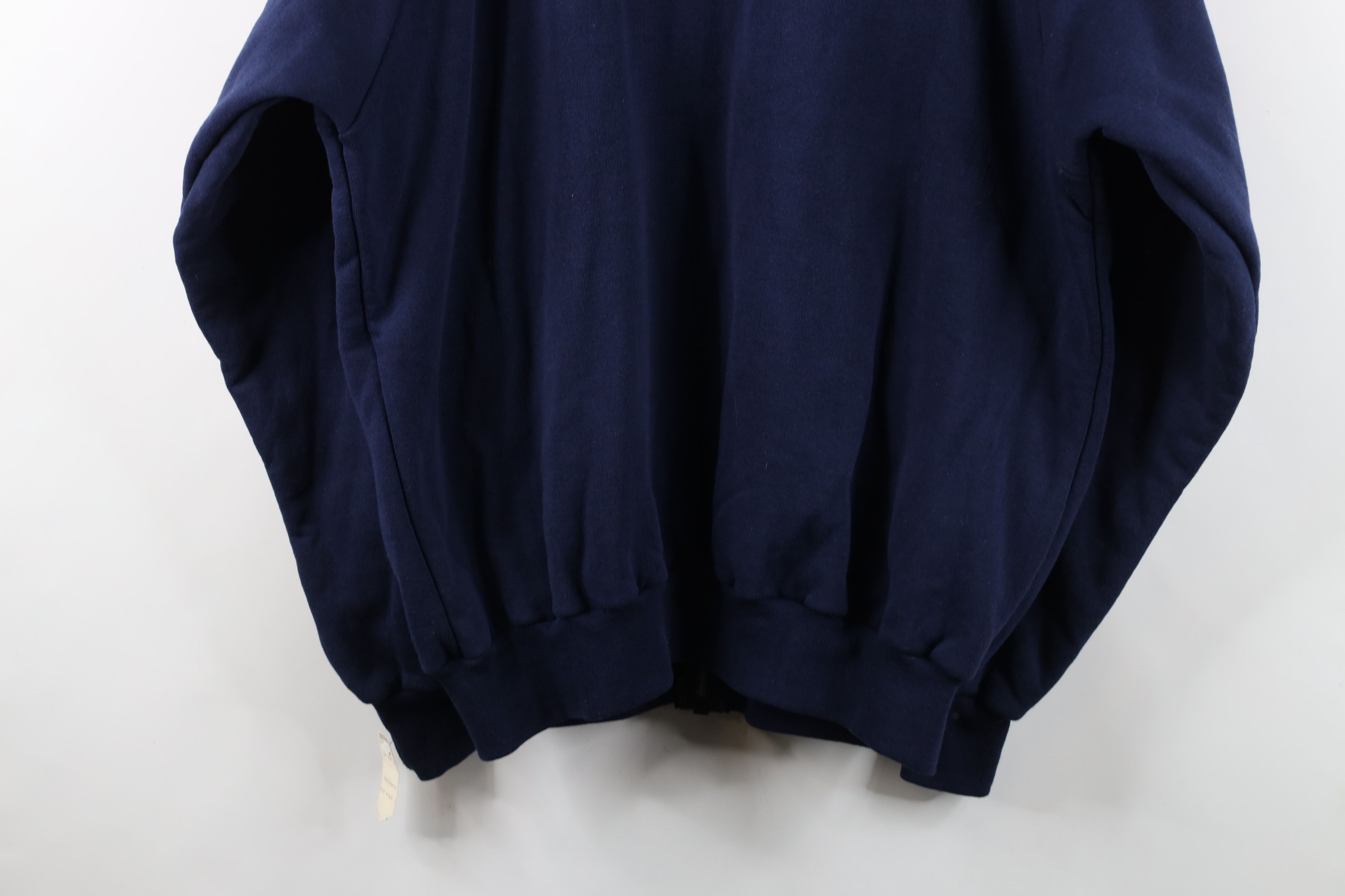 Vintage Deadtock Vintage 80s 90s Thermal Waffle Lined Hoodie Blue Size US XL / EU 56 / 4 - 13 Thumbnail