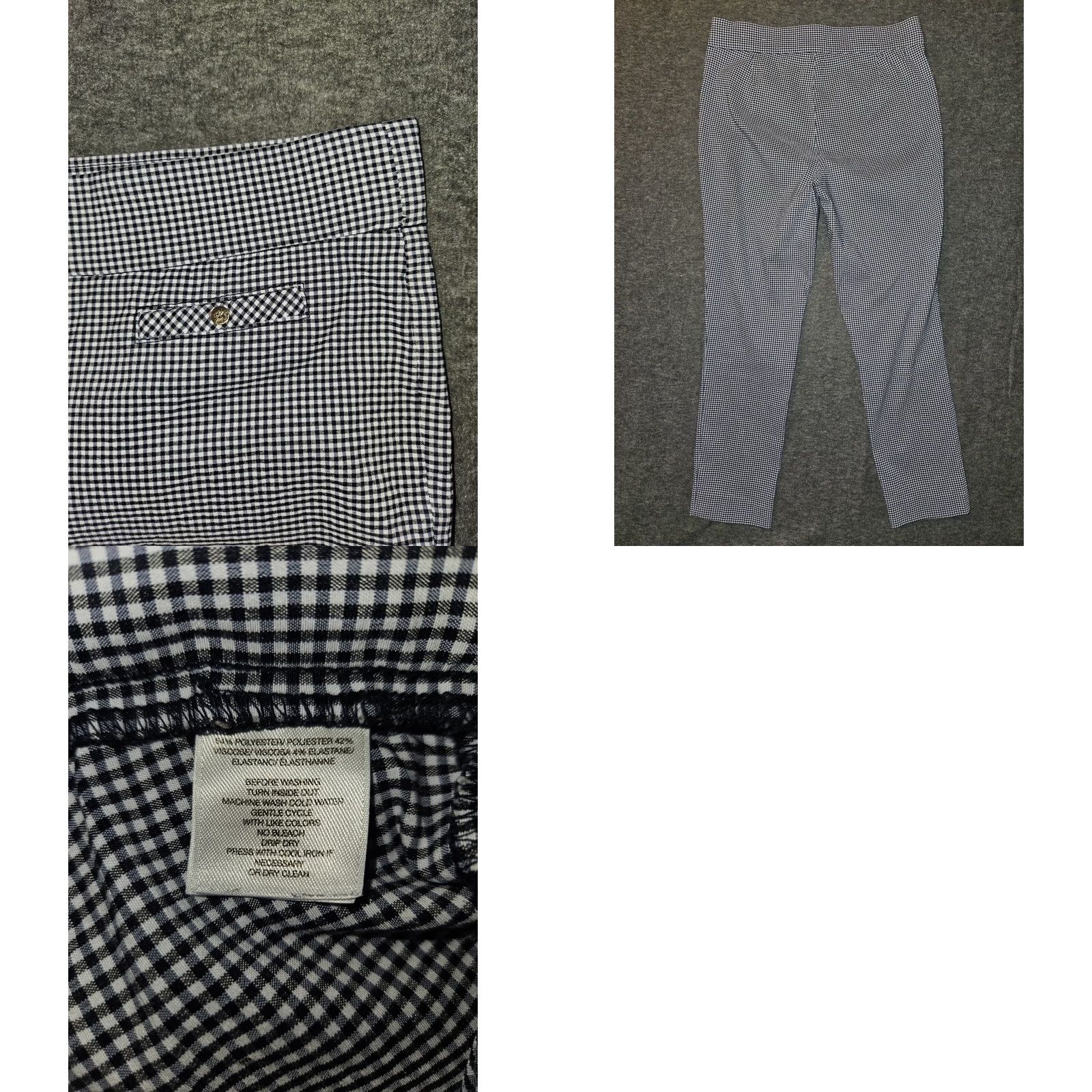 Anne Klein Anne Klein Pants Women's 10 Black Gingham Ankle Pull On Workwear Casual Business Size 32" / US 10 / IT 46 - 8 Thumbnail