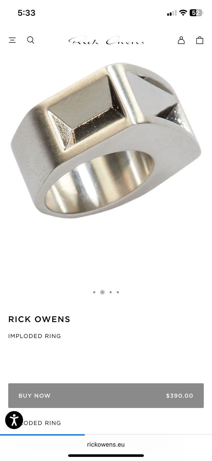 Rick Owens Ring | Grailed