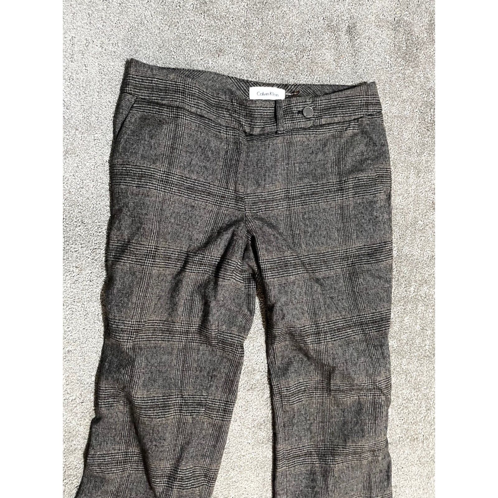 Calvin Klein Calvin Klein Womens Brown Plaid Pants Classic Fit 28W Regular Inseam 29 in Bootcut Dress Pants 28 Color Brown Mens? Wait end. Size 28" / US 6 / IT 42 - 2 Thumbnail